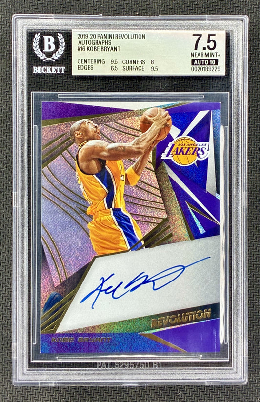 Kobe Bryant 2019 Panini Revolution Autograph #AG-KBR BGS 7.5 Auto 10