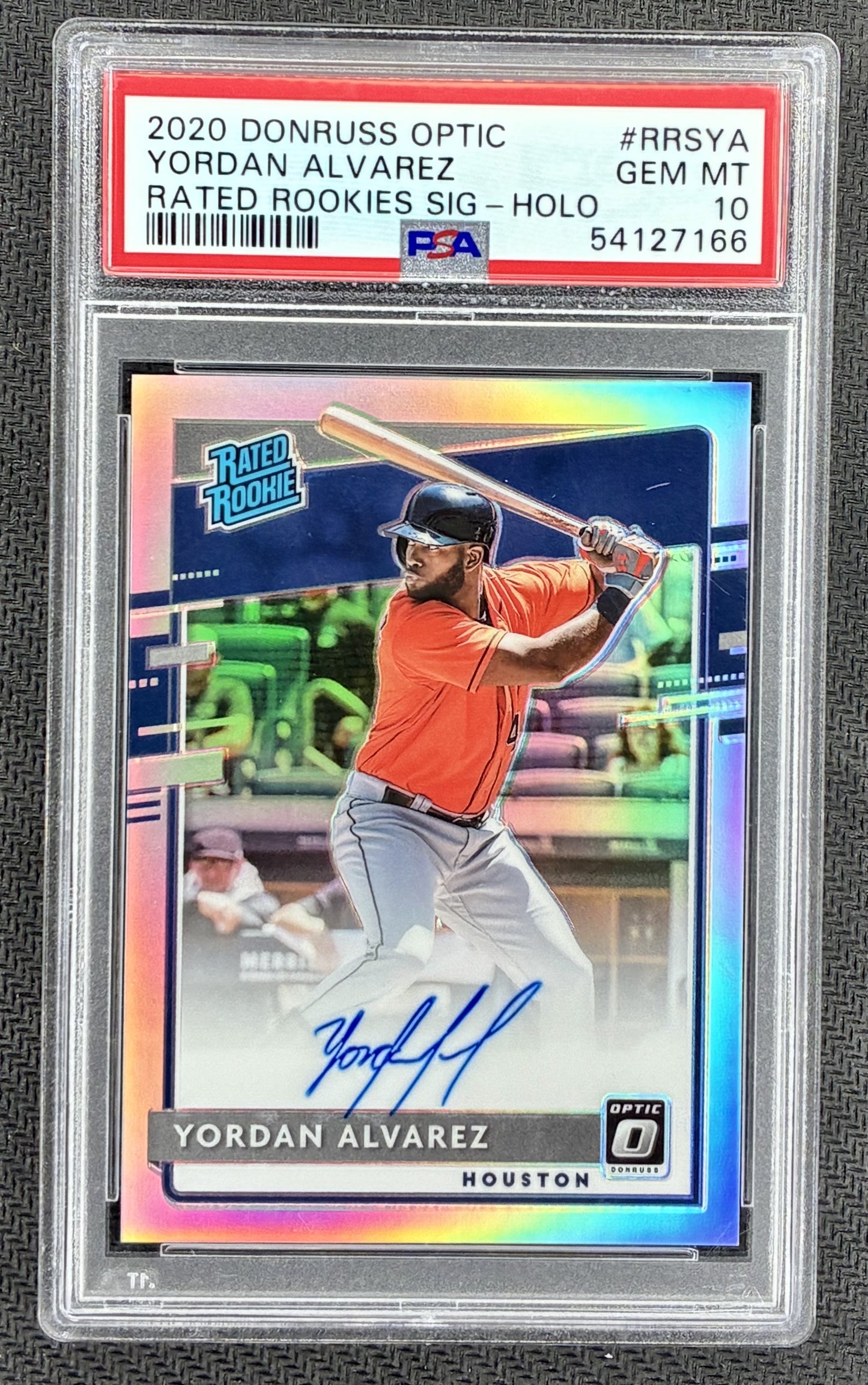 Yordan Alvarez 2020 Donruss Optic Rated Rookies Auto Holo RC PSA 10 Baseball Card