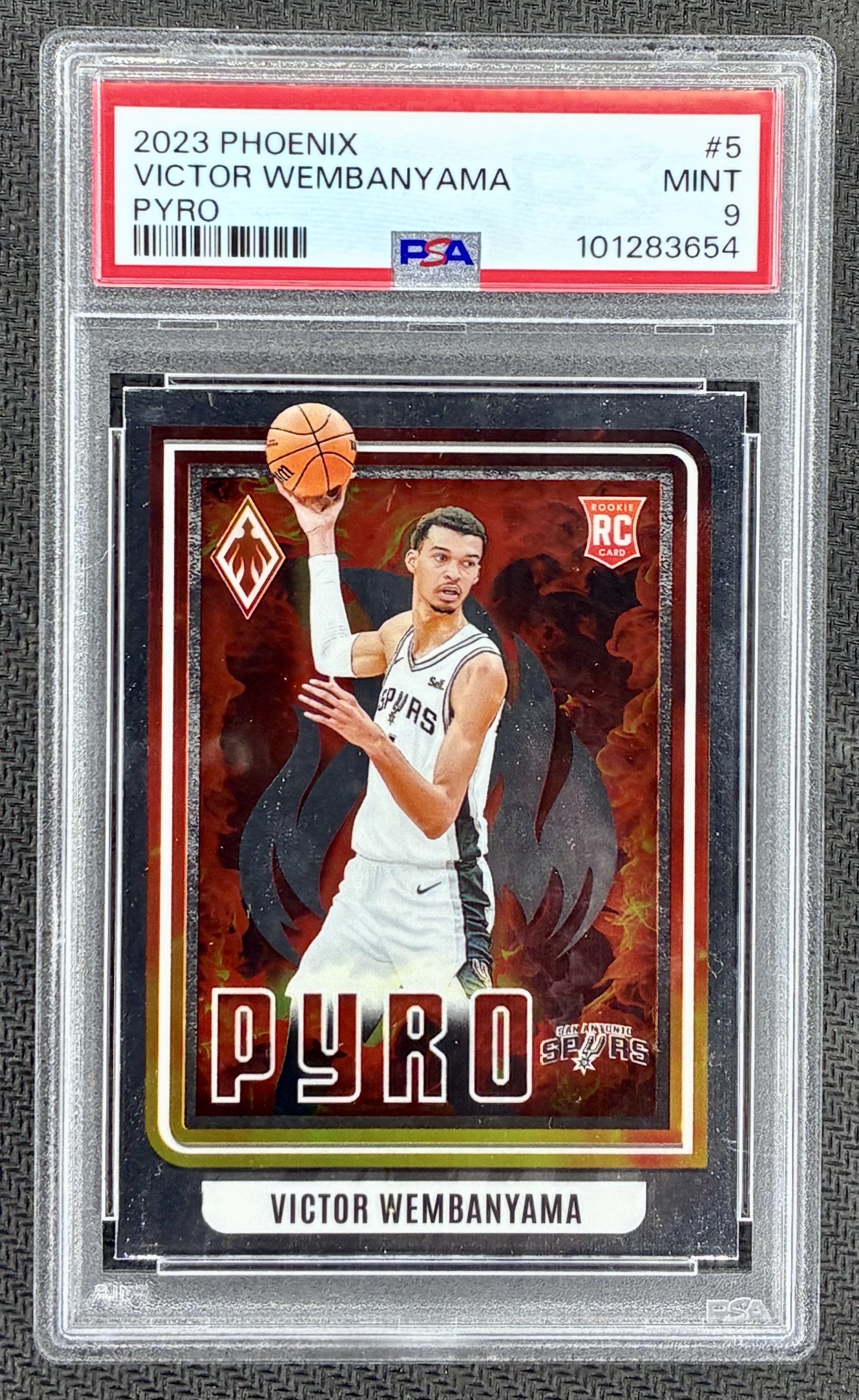 Victor Wembanyama 2023 Phoenix Pyro Rookie PSA 9 Basketball Card