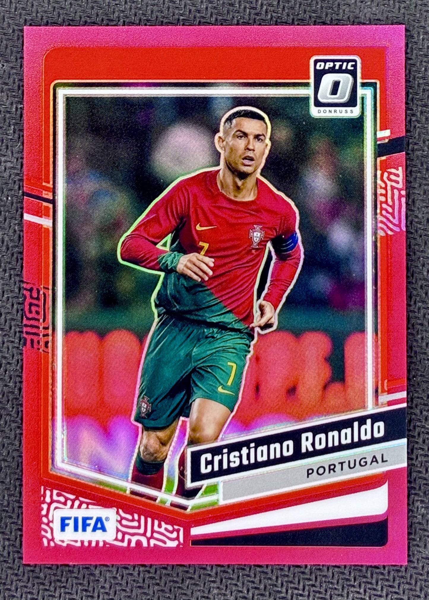 Cristiano Ronaldo 2023-24 Panini Donruss FIFA Optic Red Prizm /299 #44 Soccer Card