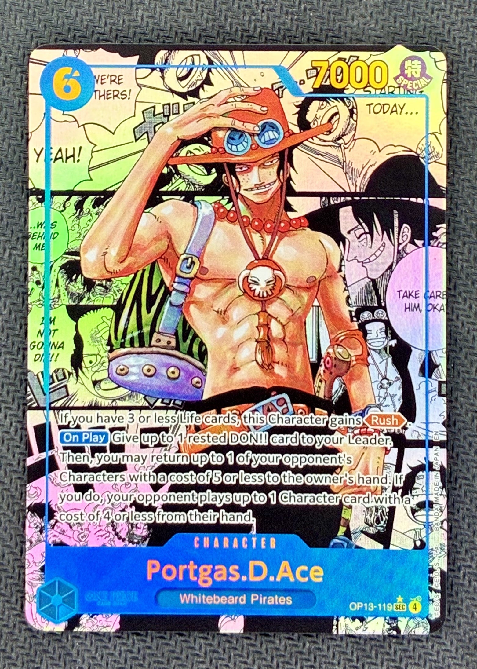 One Piece Portgas D. Ace Manga OP13-119 English NM Card