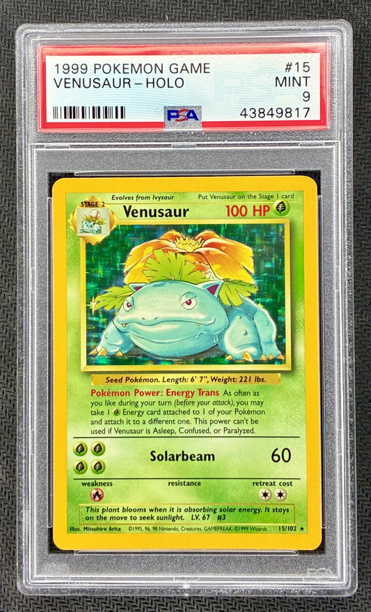 Pokemon Venusaur 15/102 Base Set Unlimited PSA 9