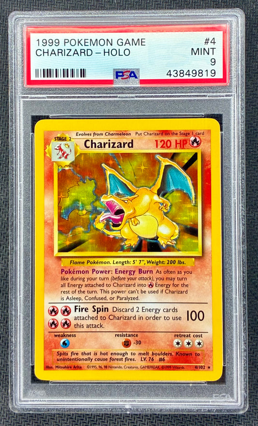 Charizard 4/102 Base Set Unlimited Holo PSA 9 Pokémon