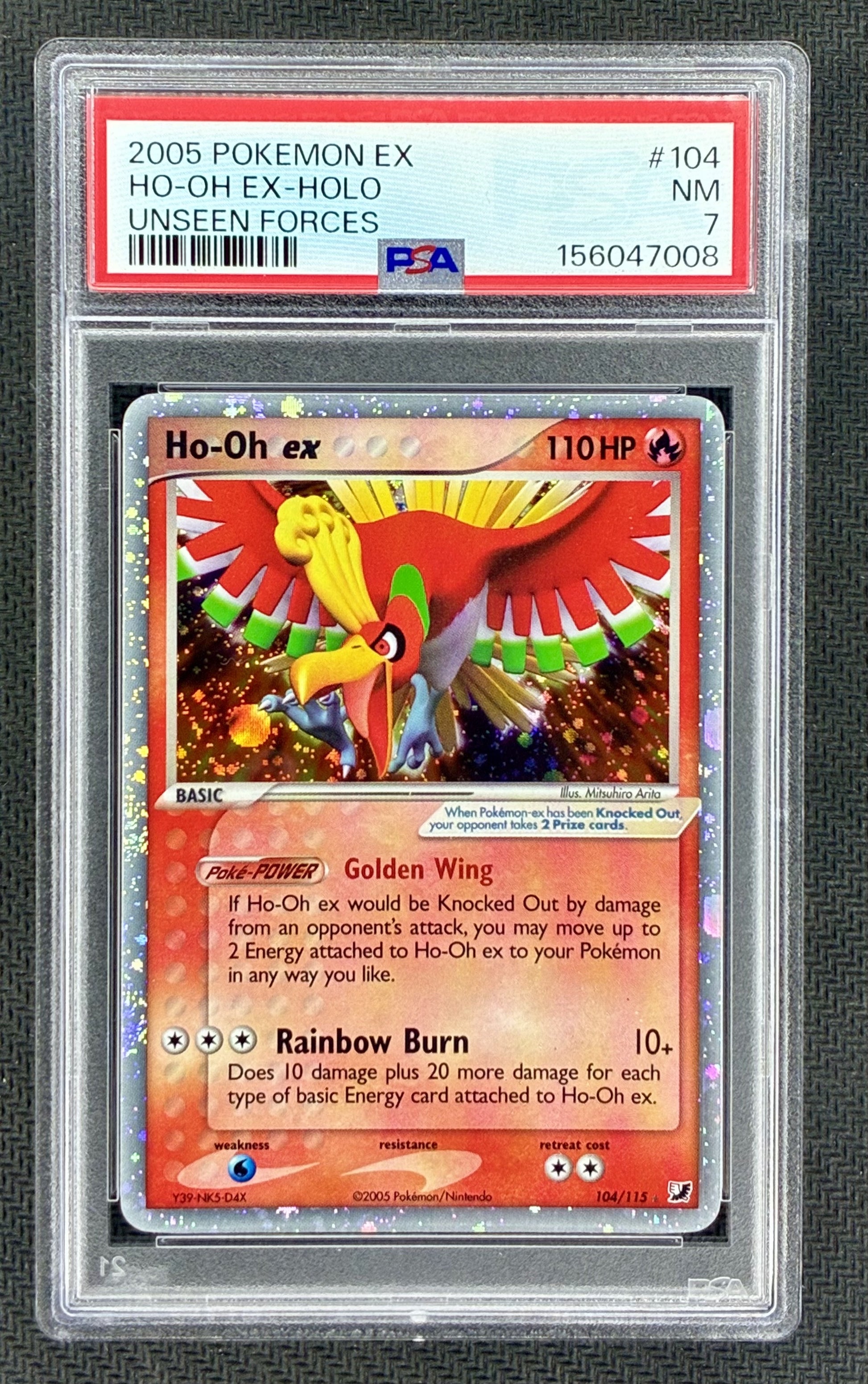 Pokemon Ho-Oh ex 104/115 EX Unseen Forces PSA 7 Card