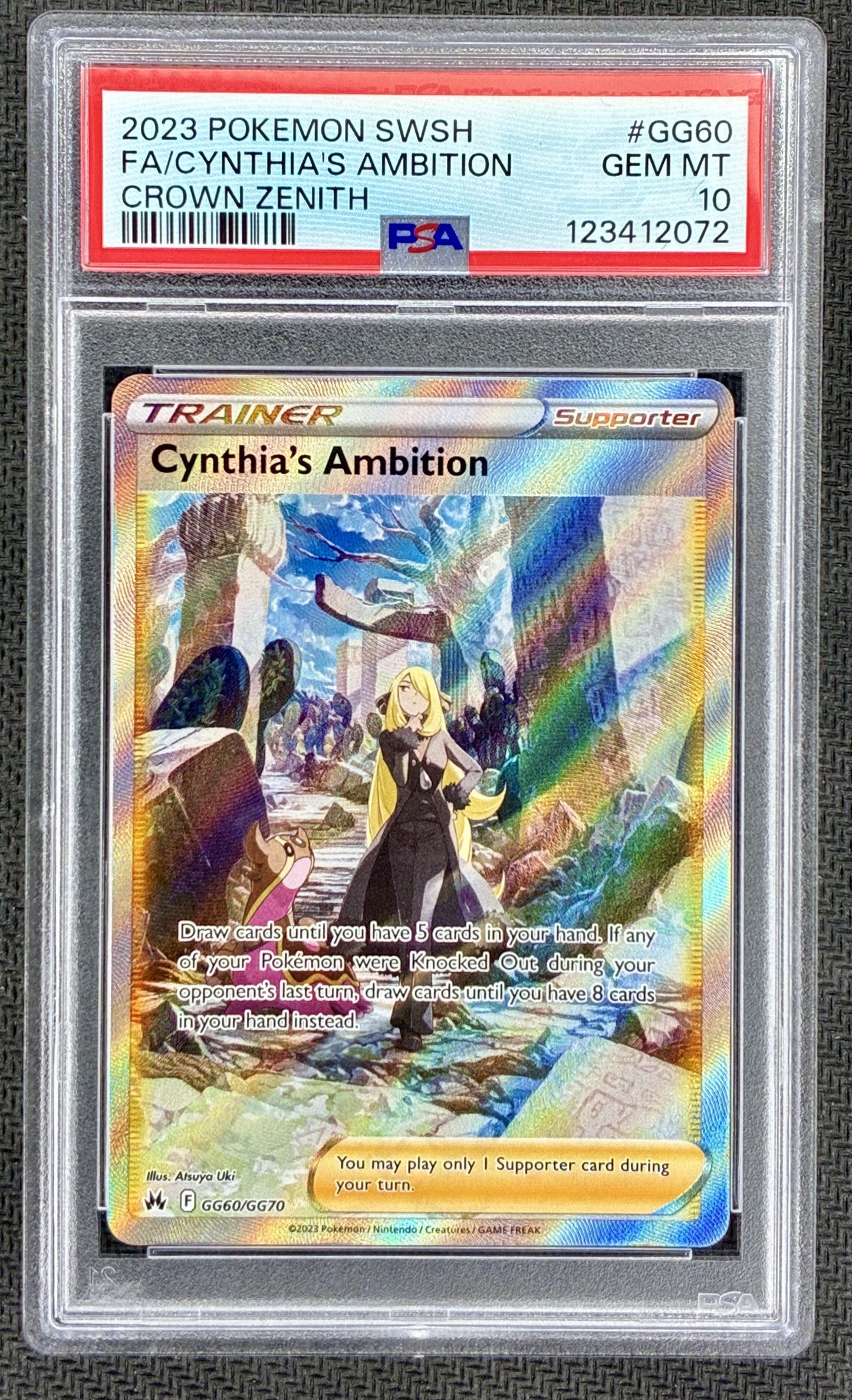 Pokemon Cynthia's Ambition GG60 GG70 Crown Zenith PSA 10 GEM MINT Card