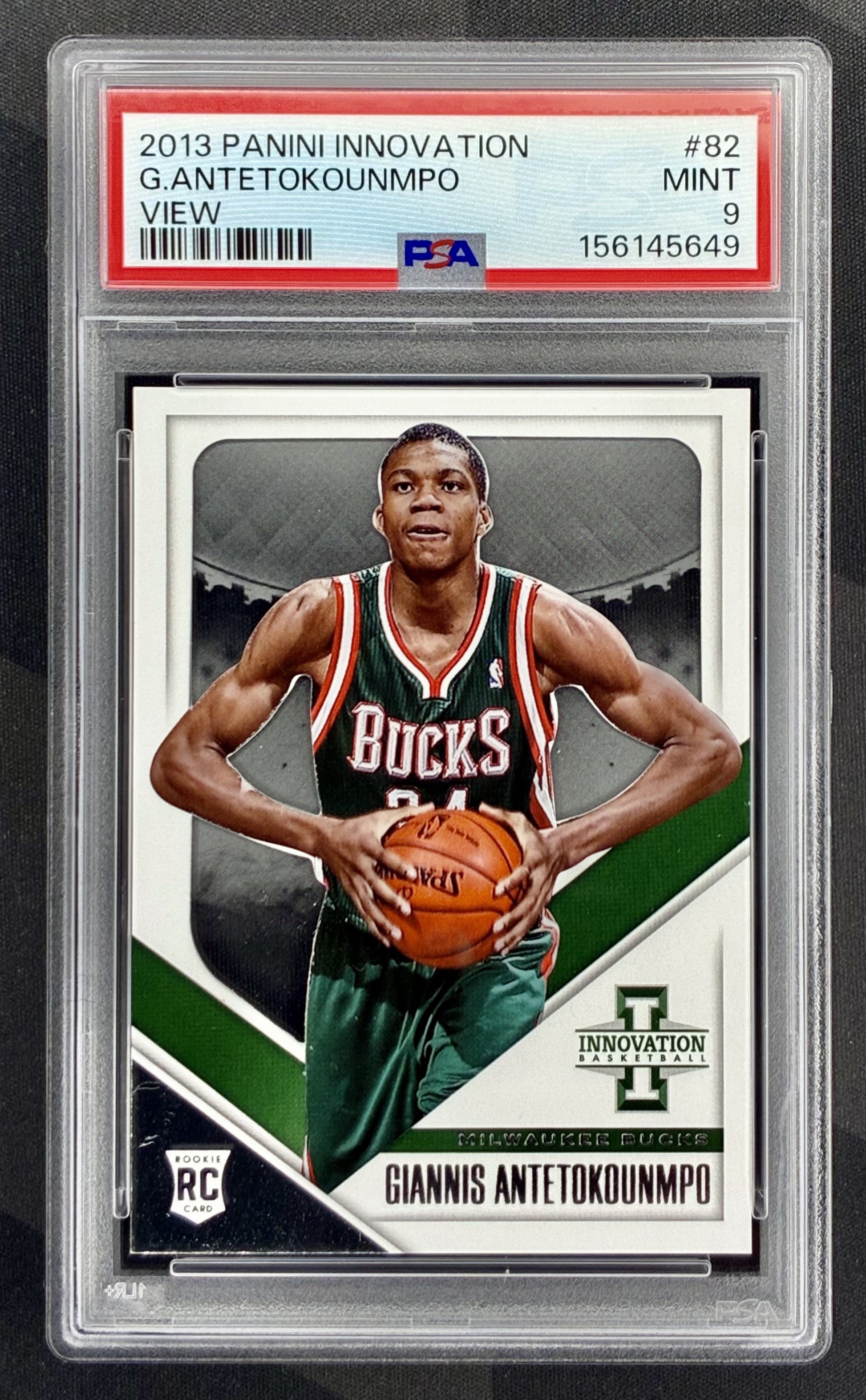 Giannis Antetokounmpo 2013 Panini Innovation View Rookie #82 PSA 9 MINT Card Serial Numbered to 199 Copies