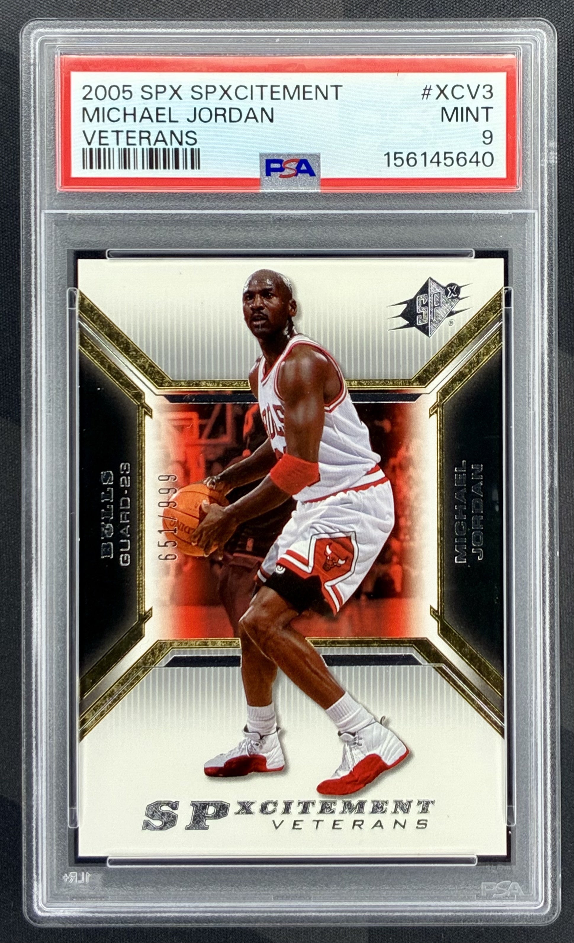 Michael Jordan 2005 SPx SPXcitement Veterans XCV3 PSA 9 MINT Card Serial Numbered to 999 Copies