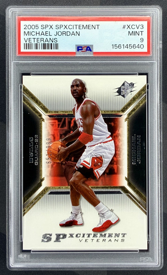 Michael Jordan 2005 SPx SPXcitement Veterans XCV3 PSA 9 MINT Card Serial Numbered to 999 Copies