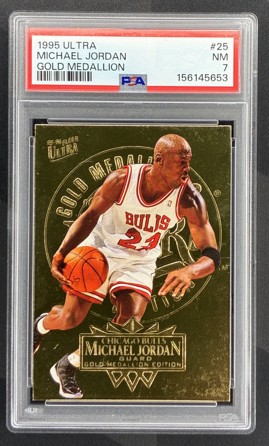 Michael Jordan 1995 Fleer Ultra Gold Medallion #25 PSA 7 NM Chicago Bulls Basketball Card