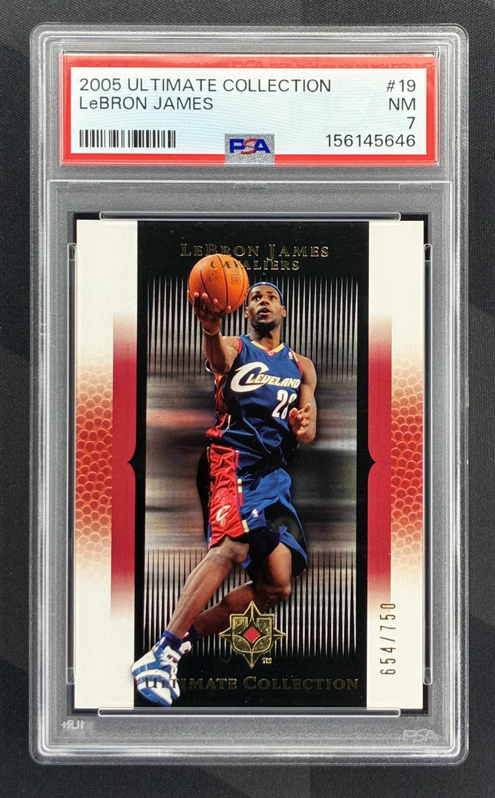 LeBron James 2005-06 Upper Deck Ultimate Collection #19 PSA 7 Card Serial Numbered to 750 Copies Cleveland Cavaliers Collectible