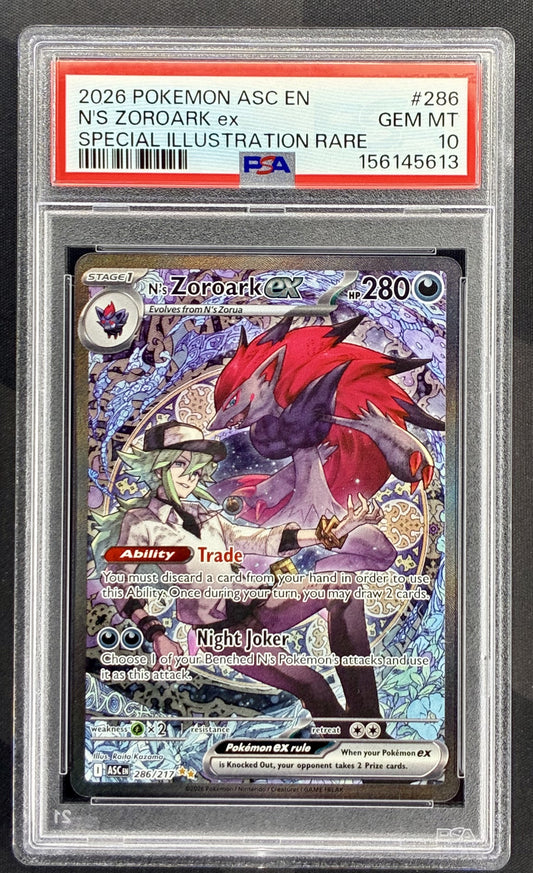 Pokemon N's Zoroark ex 286 217 Special Illustration Rare SIR PSA 10 GEM MINT Graded Pokemon Card English Edition