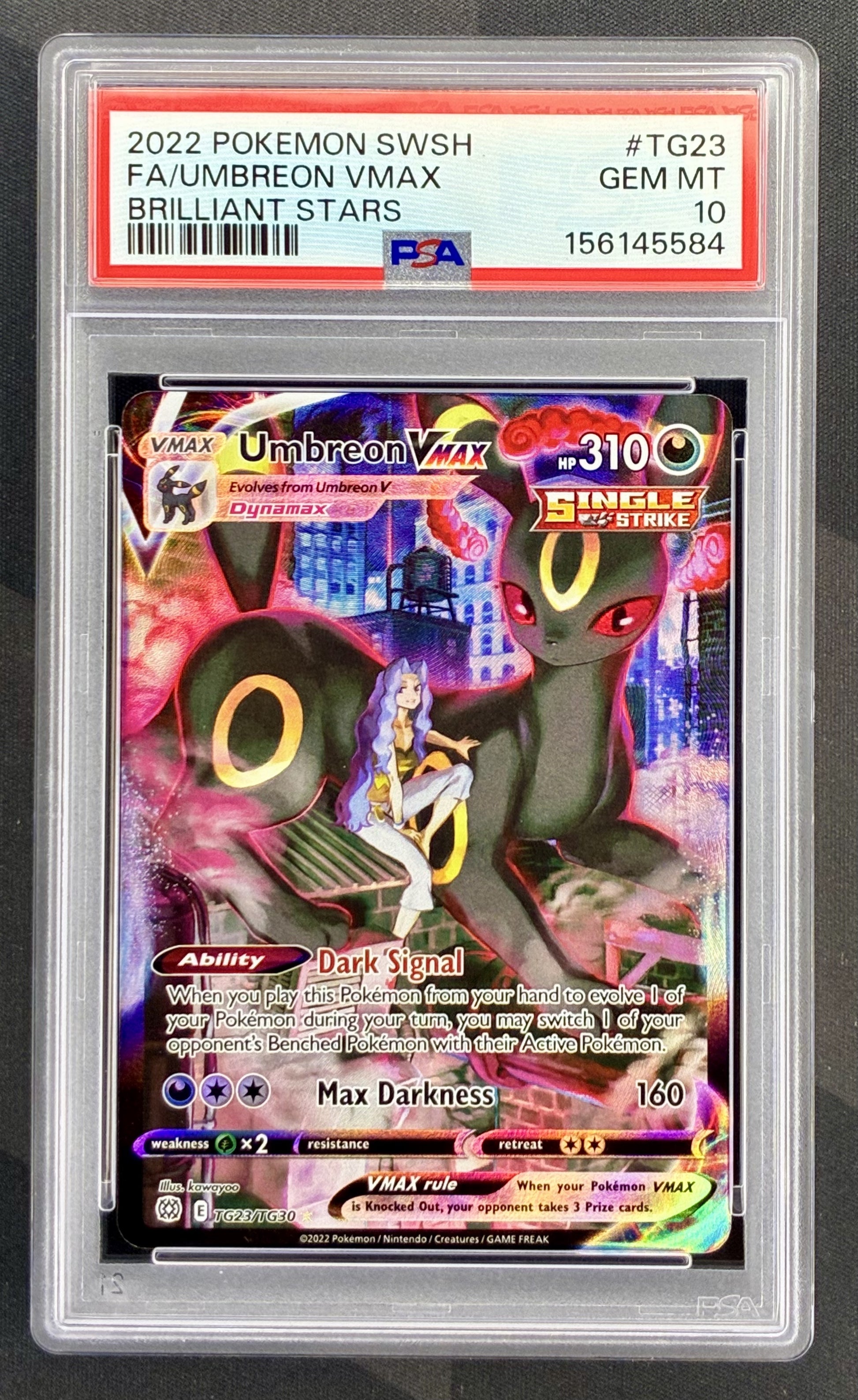 Pokemon Umbreon VMAX TG23 TG30 Trainer Gallery Full Art Brilliant Stars PSA 10 GEM MINT English Pokemon Card Collectible