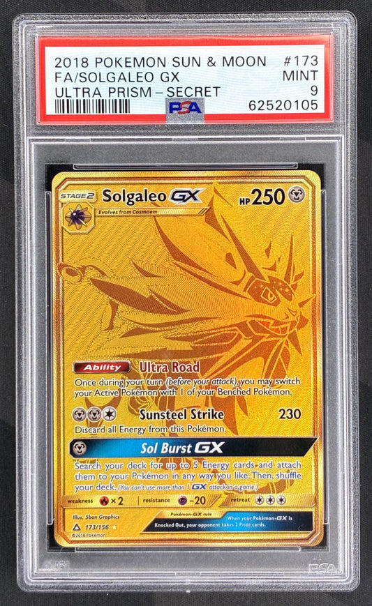 Pokemon Solgaleo GX 173/156 Secret Rare PSA 9