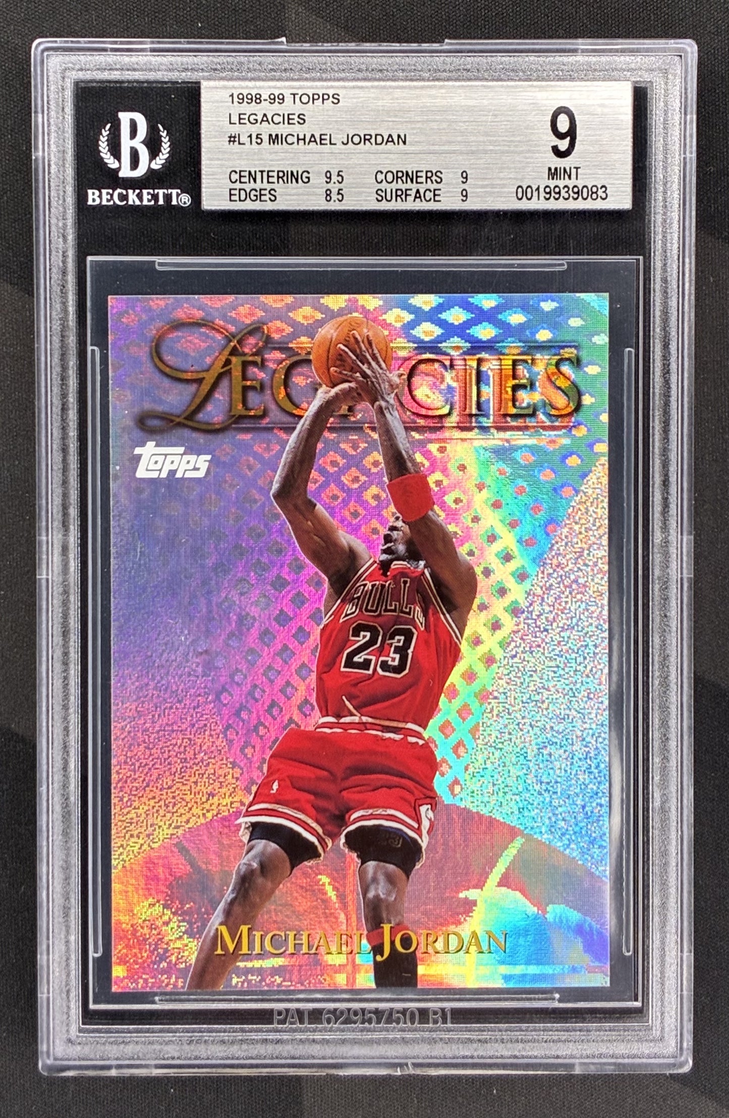 Michael Jordan 1998 99 Topps Legacies L15 BGS 9 MINT Chicago Bulls Basketball Card Collectible Graded By Beckett