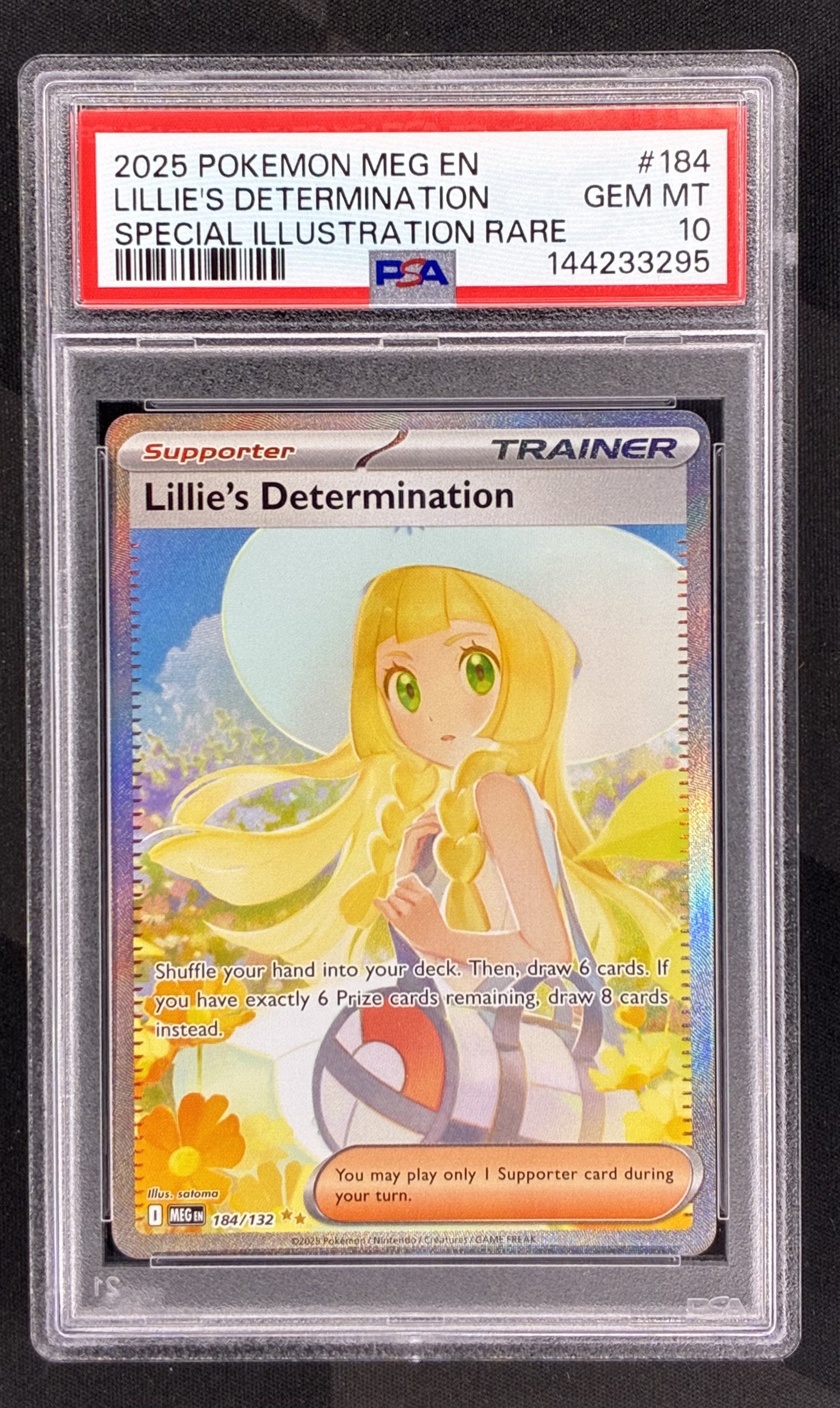 Pokemon Lillies Determination 184 132 Special Illustration Rare SIR Mega Evolution PSA 10 GEM MINT English Pokemon Card Collectible