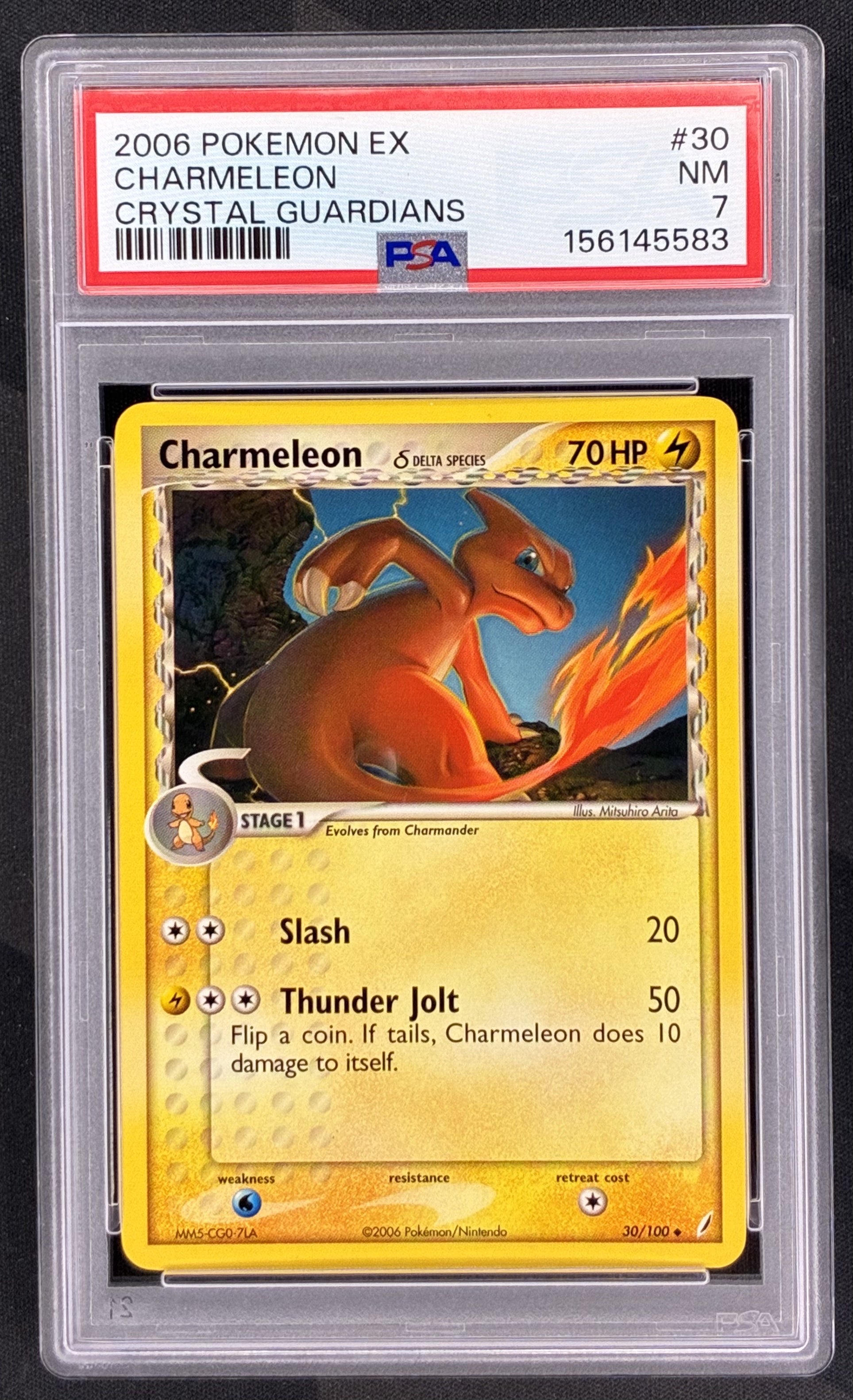Pokemon Charmeleon Delta Species 30 100 EX Crystal Guardians PSA 7 Near Mint English Pokemon Card Collectible Graded Card