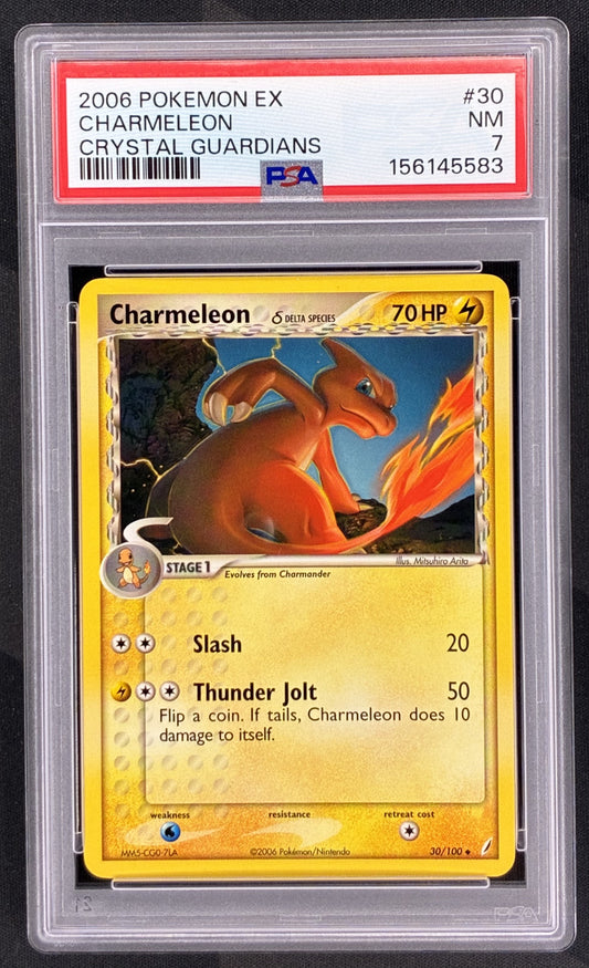 Pokemon Charmeleon Delta Species 30 100 EX Crystal Guardians PSA 7 Near Mint English Pokemon Card Collectible Graded Card