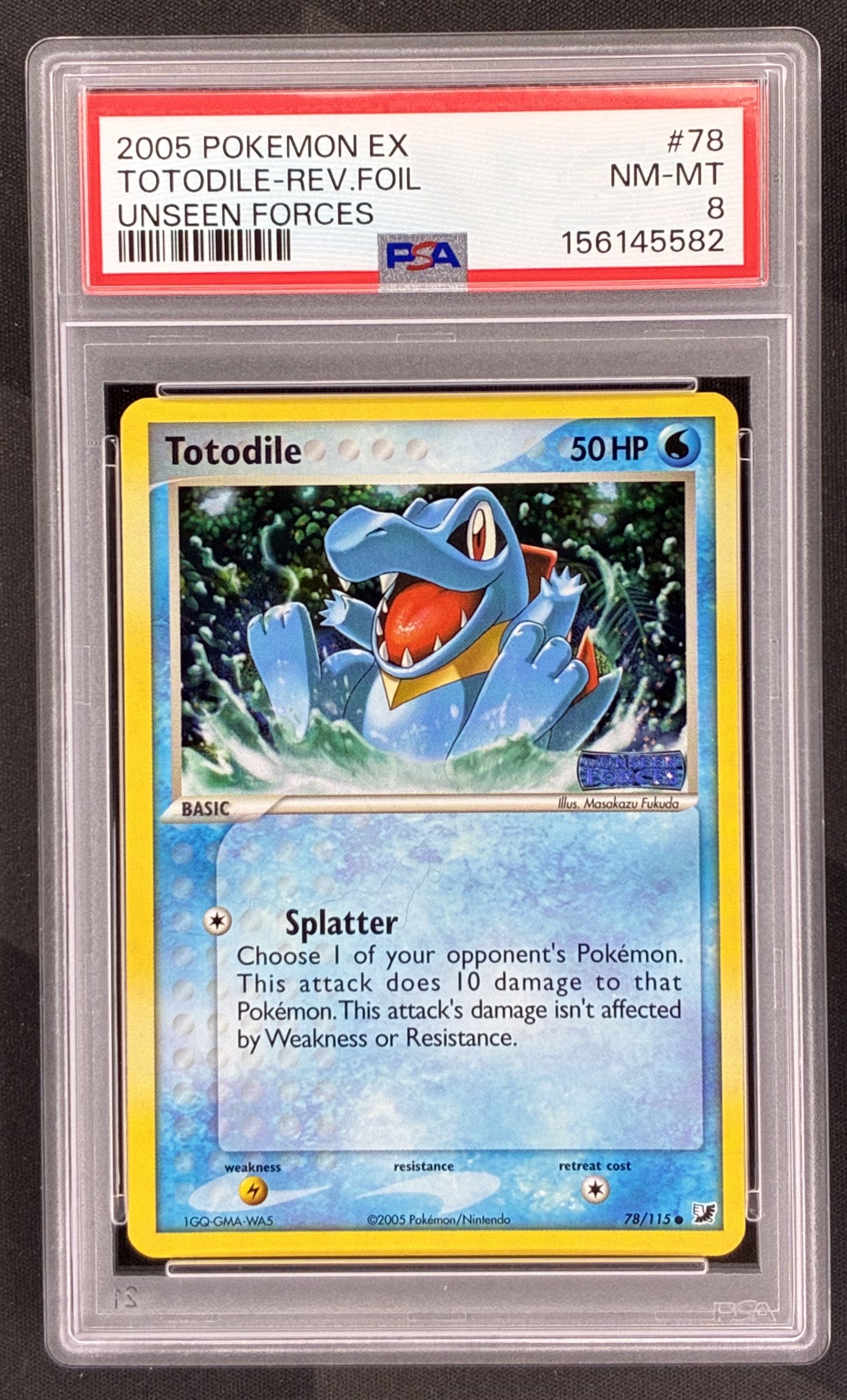 Pokemon Totodile 78 115 Reverse Holo EX Unseen Forces PSA 8 NM MT English Pokemon Card Collectible Graded Card
