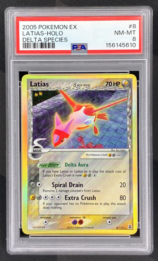 Pokemon Latias 8 113 Holo Rare EX Delta Species PSA 8 NM MT English Pokemon Card Collectible Graded Card