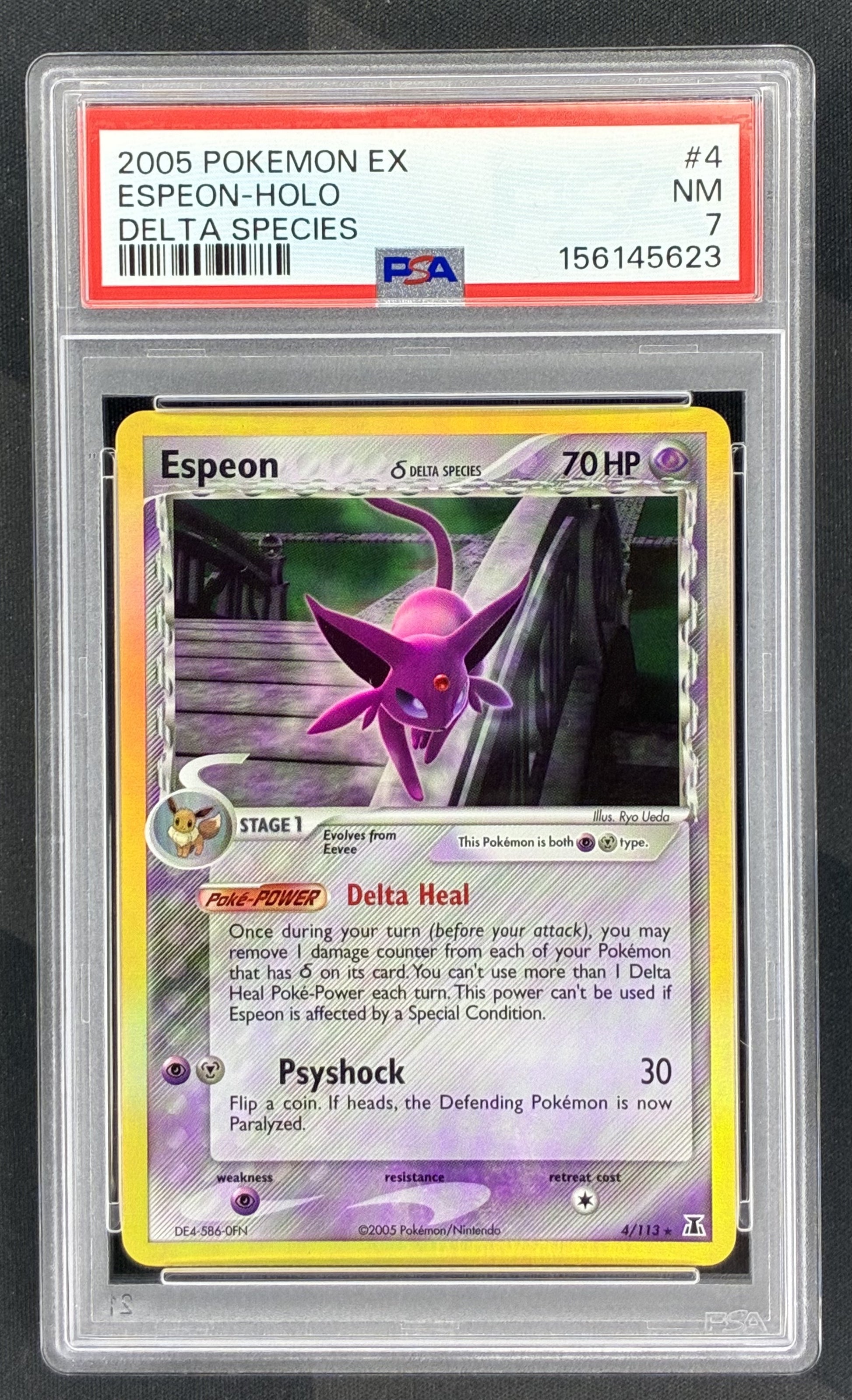 Pokemon Espeon 4 113 Holo Rare EX Delta Species PSA 7 Near Mint English Pokemon Card Collectible Graded Card