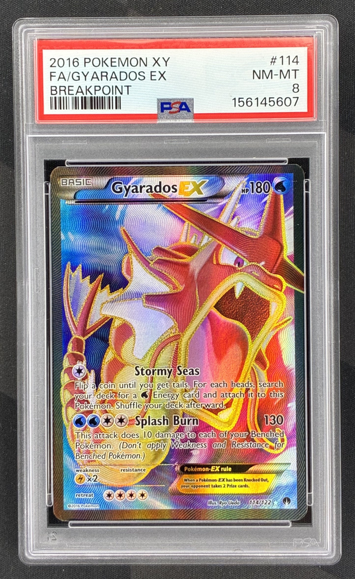 Pokemon Gyarados EX 114 122 Full Art Ultra Rare XY Breakpoint PSA 8 NM MT English Pokemon Card Collectible Graded Card