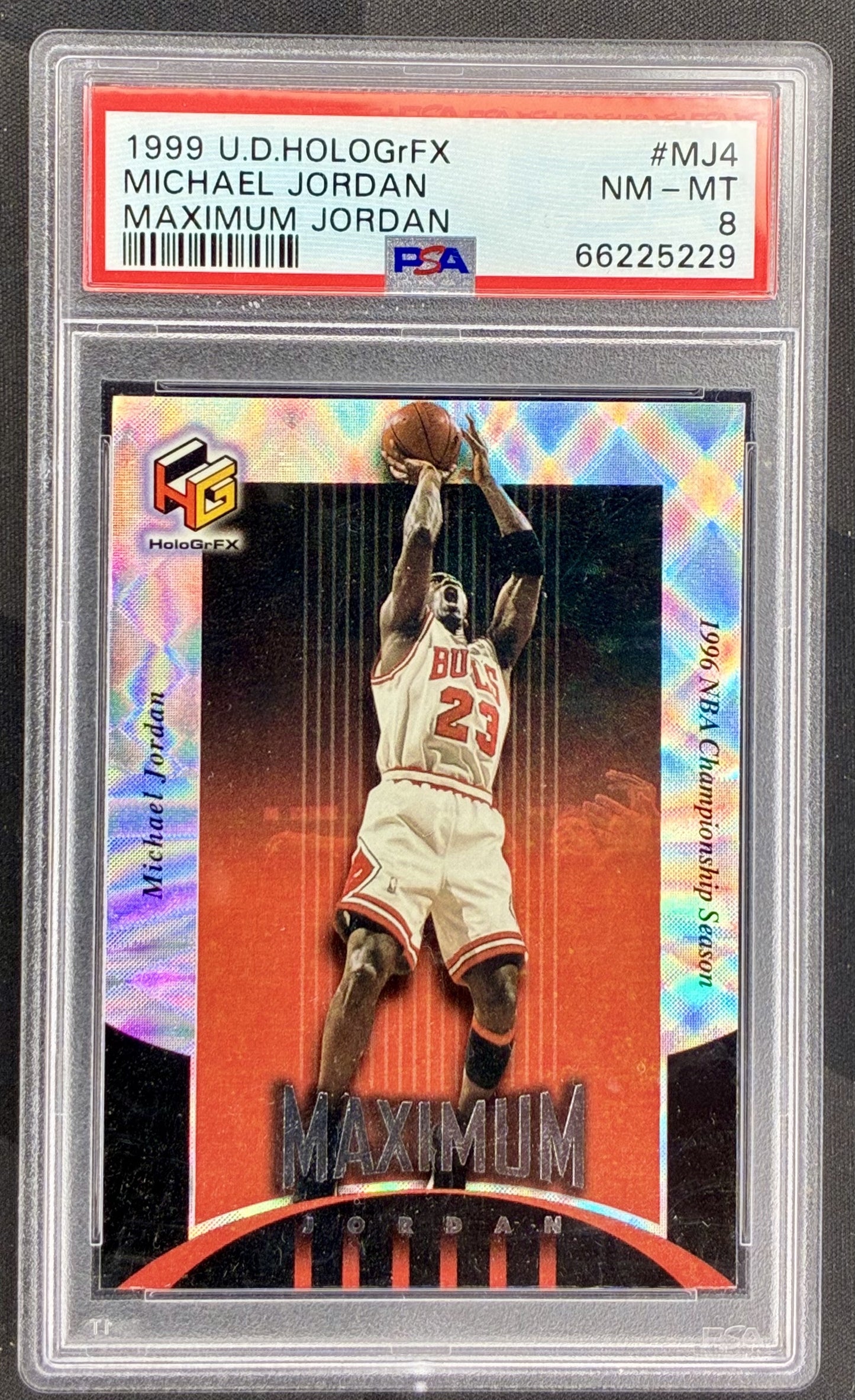 Michael Jordan 1999 Upper Deck HoloGrFX Maximum Jordan MJ4 PSA 8 NM MT Chicago Bulls Basketball Card Collectible Graded Card