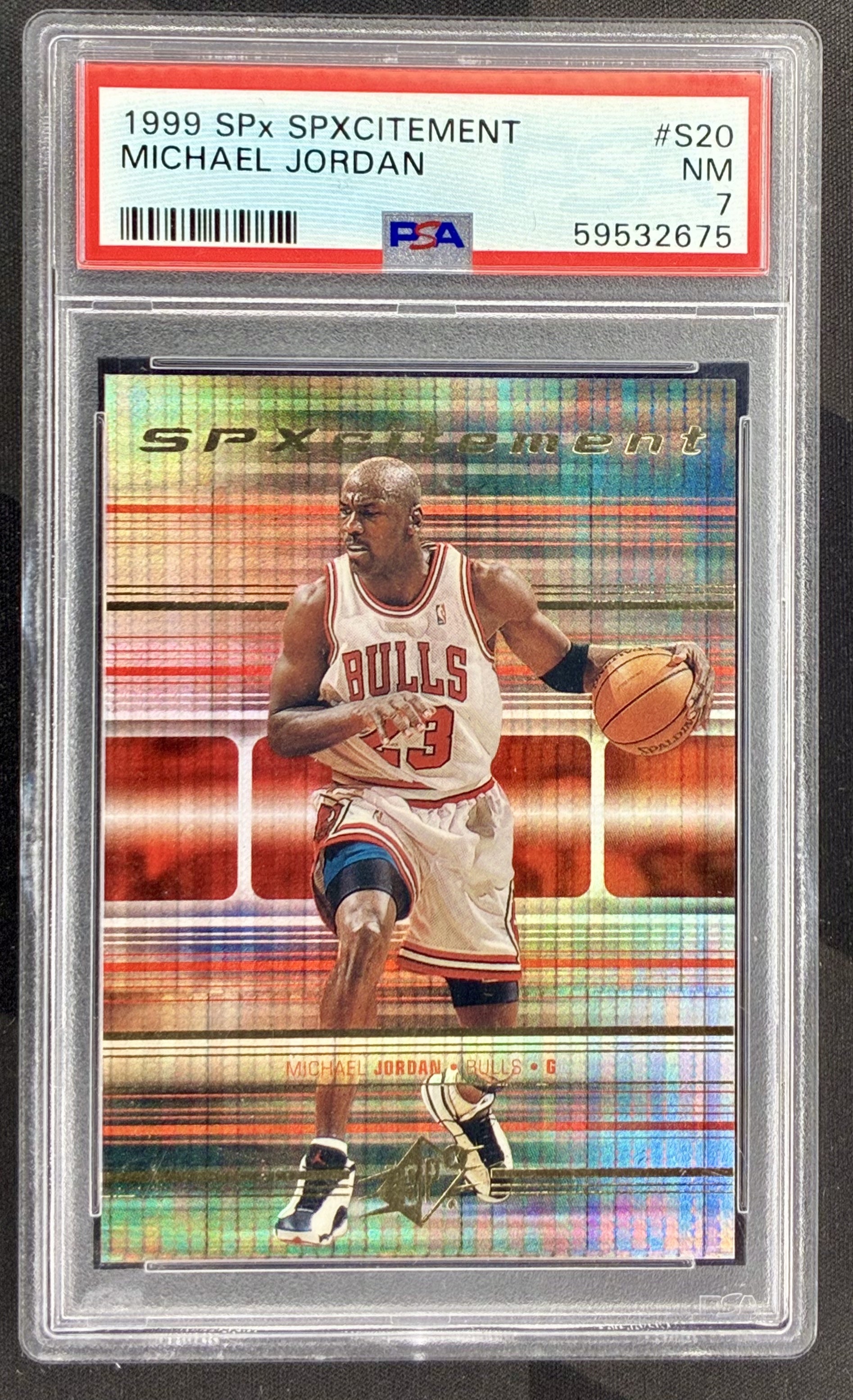Michael Jordan 1999 SPx SPXcitement PSA 7 Near Mint Chicago Bulls Basketball Card Collectible Graded Card