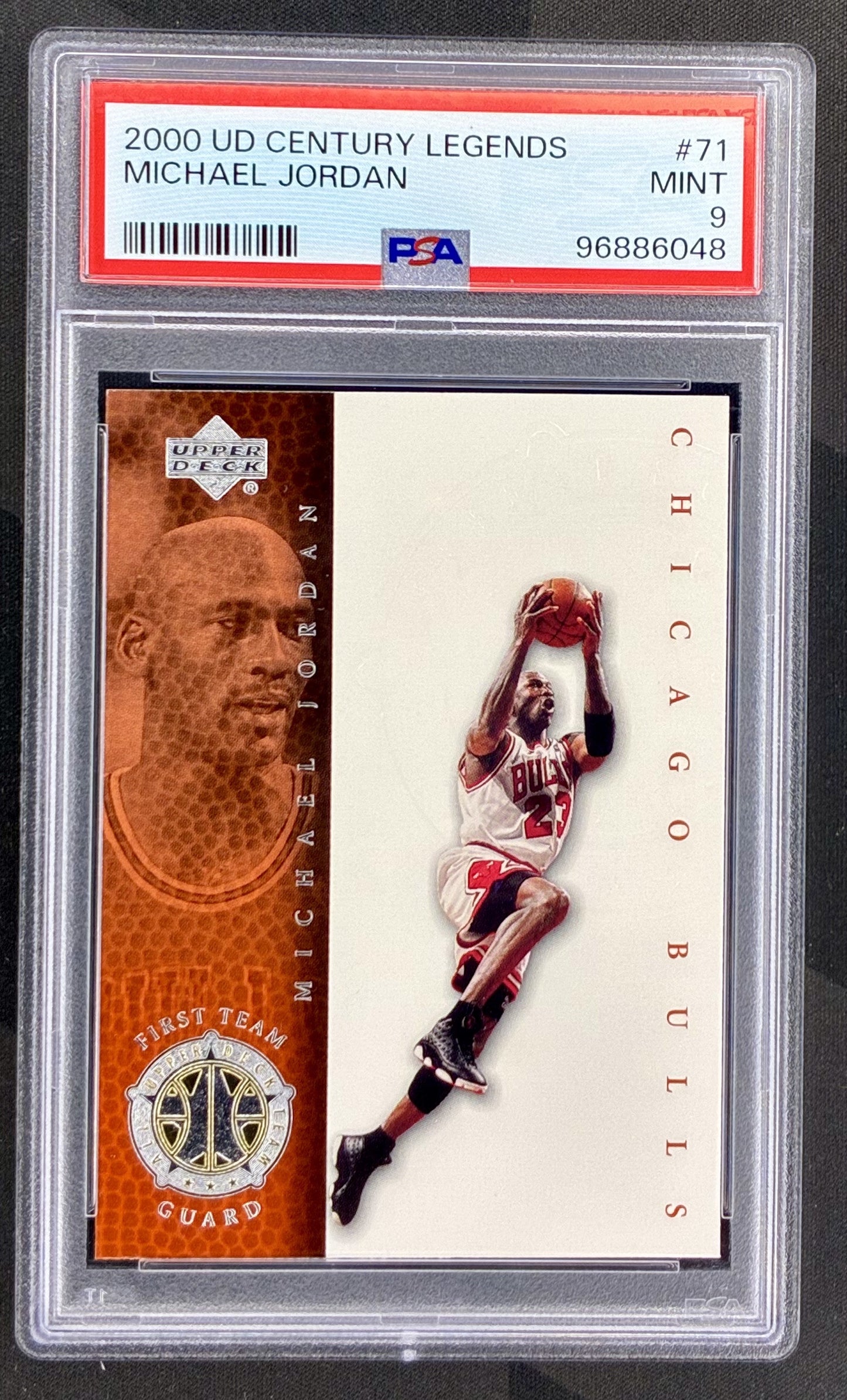 Michael Jordan 2000 UD Century Legends First Team 71 PSA 9 MINT Chicago Bulls Basketball Card Collectible Graded Card