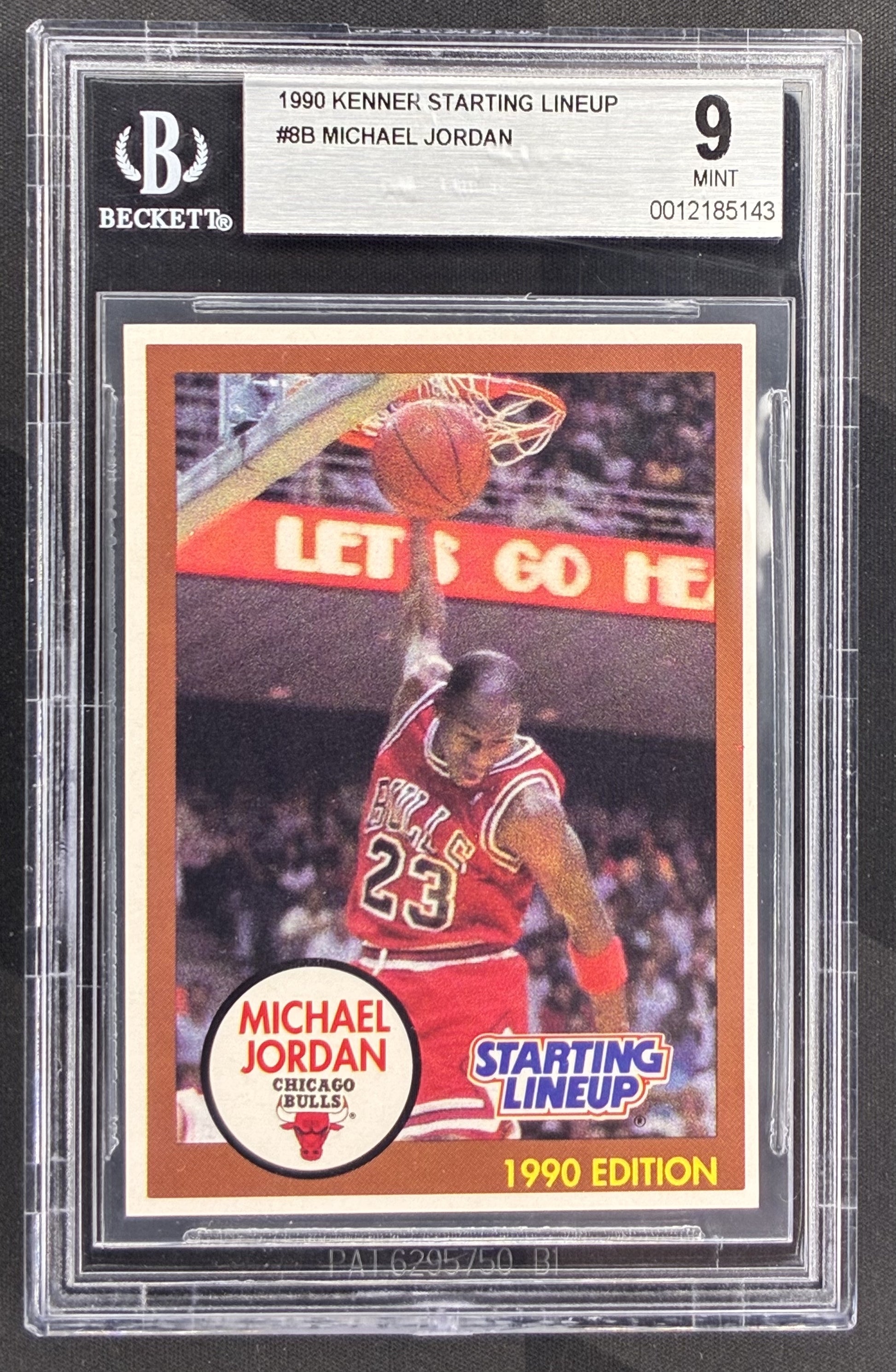 Michael Jordan 1990 Kenner Starting Lineup Brown Border PSA 8 NM MT Chicago Bulls Basketball Card Collectible Graded Card Vintage NBA Memorabilia