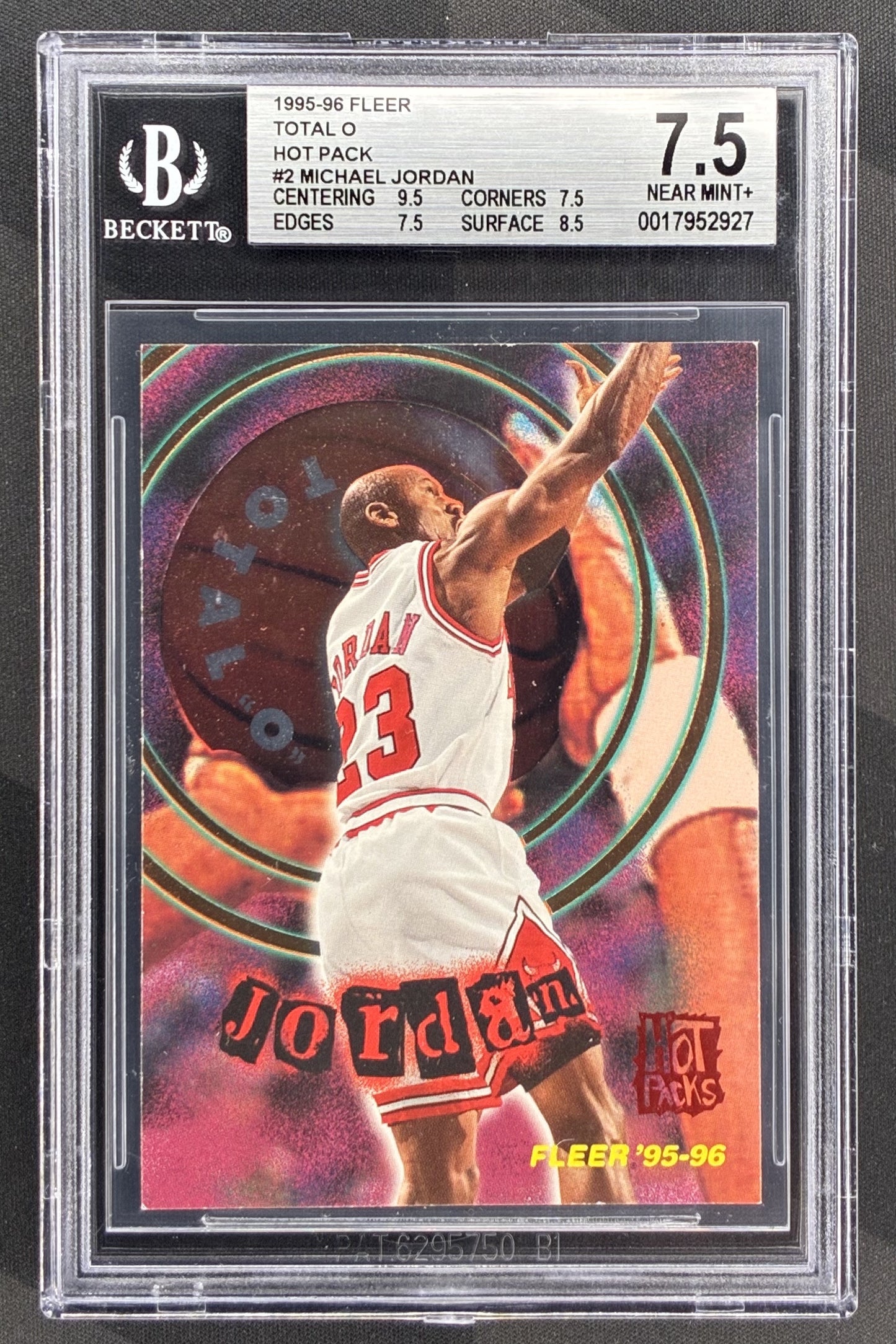 1995-96 Fleer Total O Michael Jordan #2 BGS 7.5 Chicago Bulls basketball card vintage NBA insert Beckett graded collectible.