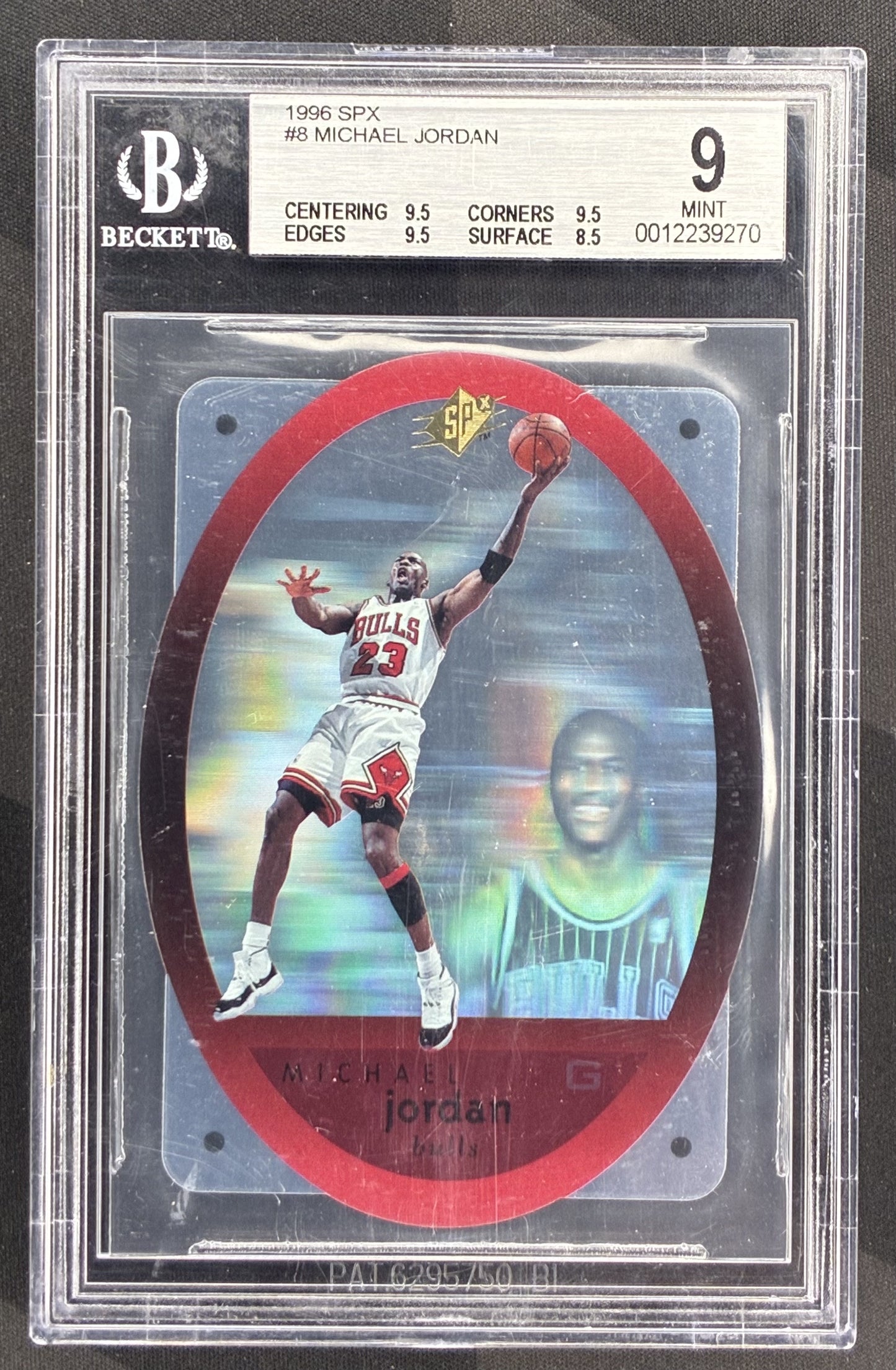 1996 SPx Die-Cut Michael Jordan #8 BGS 9 Mint Chicago Bulls basketball card Upper Deck premium 1990s collectible.