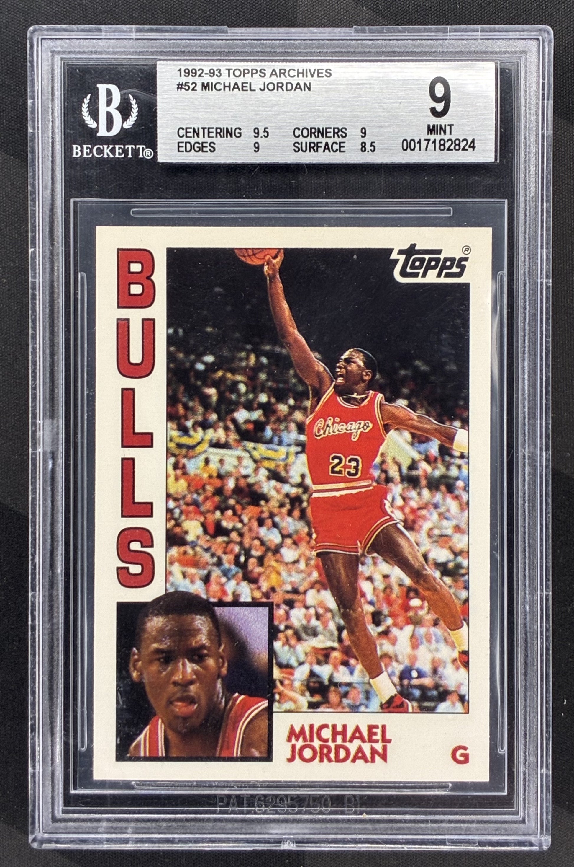 1992-93 Topps Archives Michael Jordan #52 BGS 9 Mint Chicago Bulls graded basketball card.