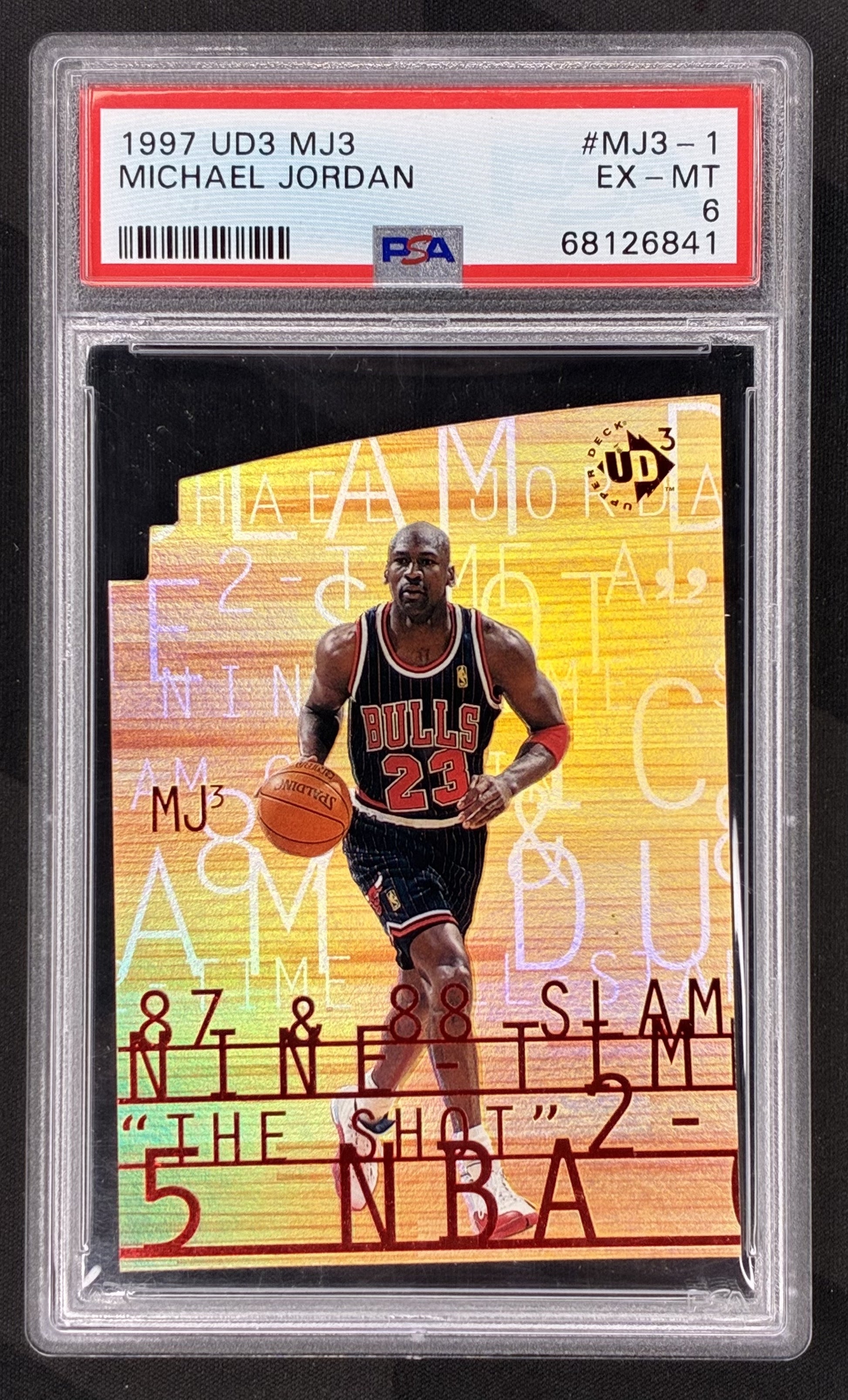 1997-98 Upper Deck UD3 MJ3-1 Michael Jordan Chicago Bulls insert card professionally graded PSA 6 EX-MT.