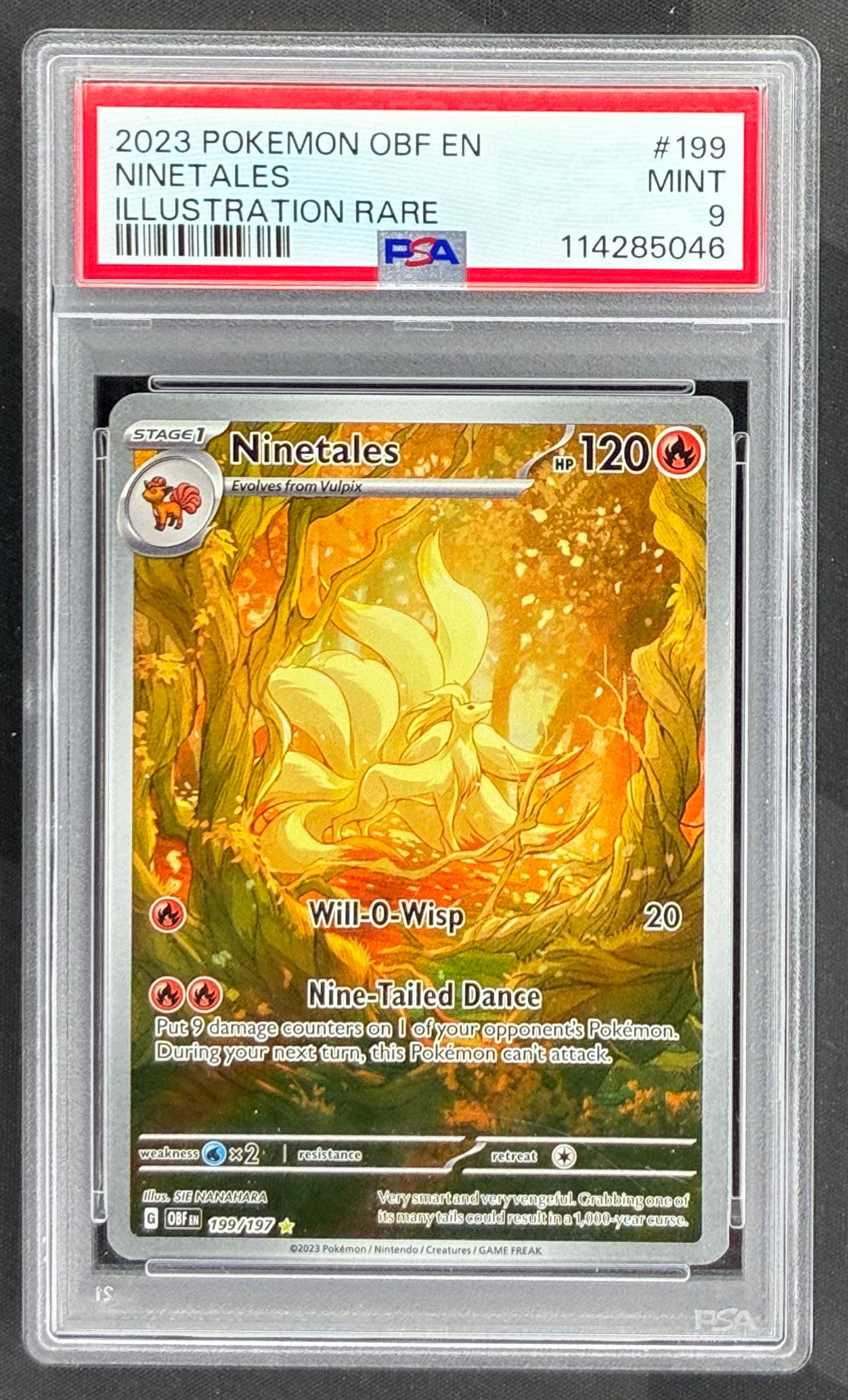 Ninetales 199/197 Obsidian Flames Illustration Rare PSA 9 Pokémon Card