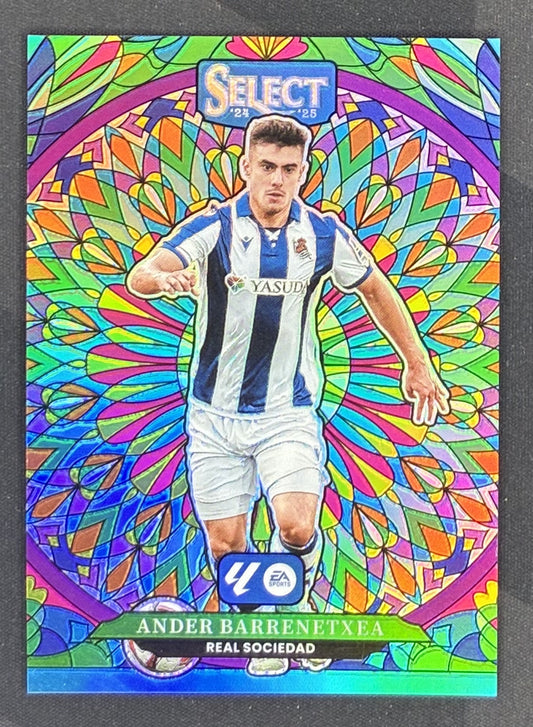 Buy the 2024-25 Panini Select La Liga Ander Barrenetxea Stained Glass Case Hit SSP. Premium soccer insert card available in Australia.