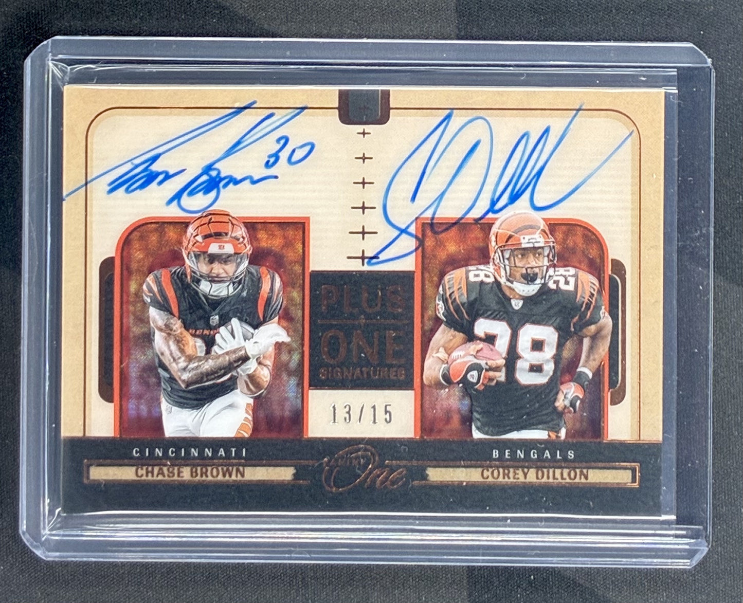 2024 Panini One Dillon Brown One Plus One Signatures autograph card #189 numbered to 15 in Near Mint condition.