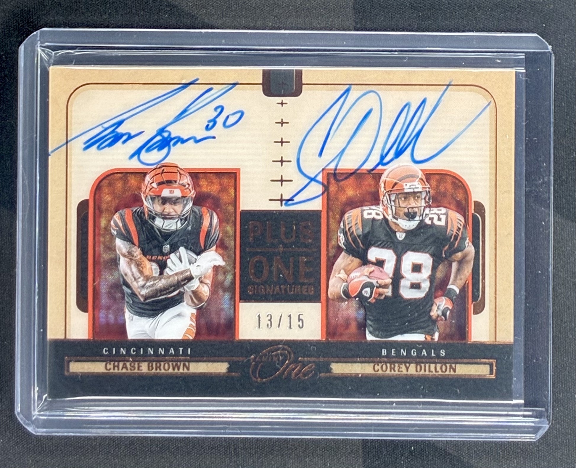 2024 Panini One Dillon Brown One Plus One Signatures autograph card #189 numbered to 15 in Near Mint condition.