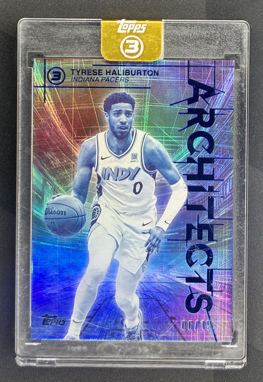 2025-26 Topps Basketball Tyrese Haliburton Architects #AR-21 numbered to 15 factory sealed trading card.