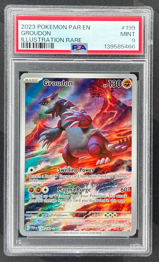 PSA 9 Groudon 199/182 Paradox Rift Illustration Rare