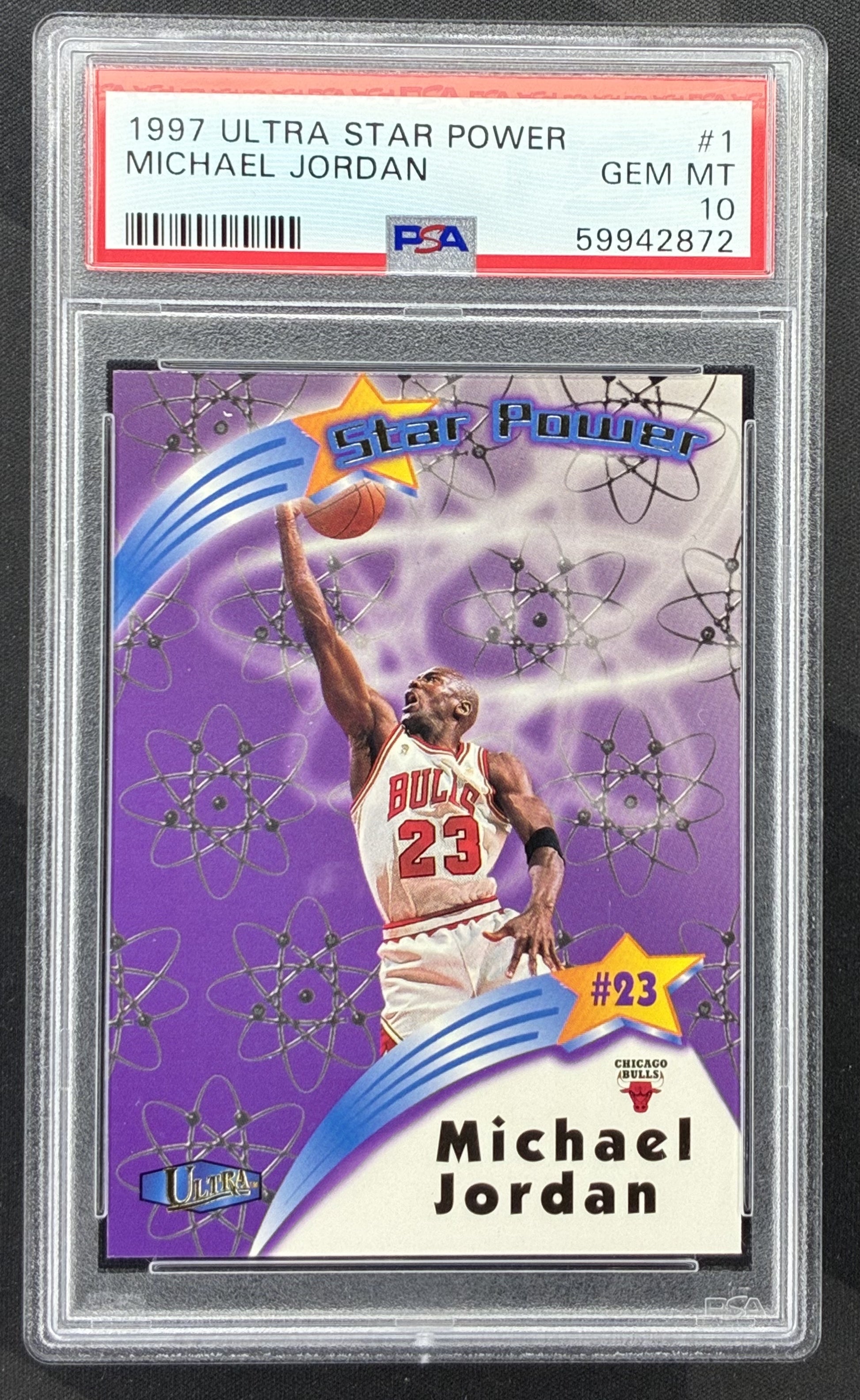 1997-98 Fleer Ultra Michael Jordan Star Power #1 Chicago Bulls basketball insert graded PSA 10 Gem Mint