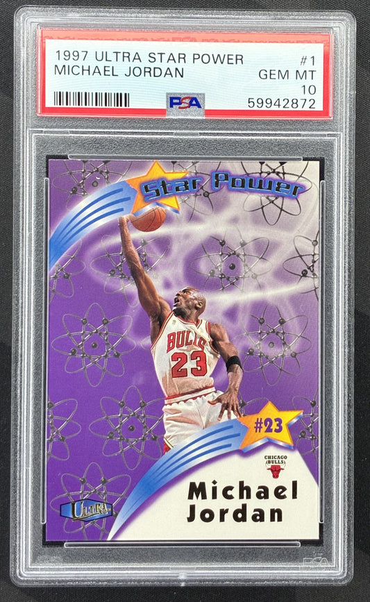 1997-98 Fleer Ultra Michael Jordan Star Power #1 Chicago Bulls basketball insert graded PSA 10 Gem Mint