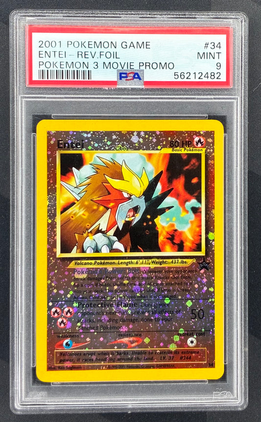 2001 Pokémon Entei Reverse Foil Pokémon 3 Movie Promo PSA 9