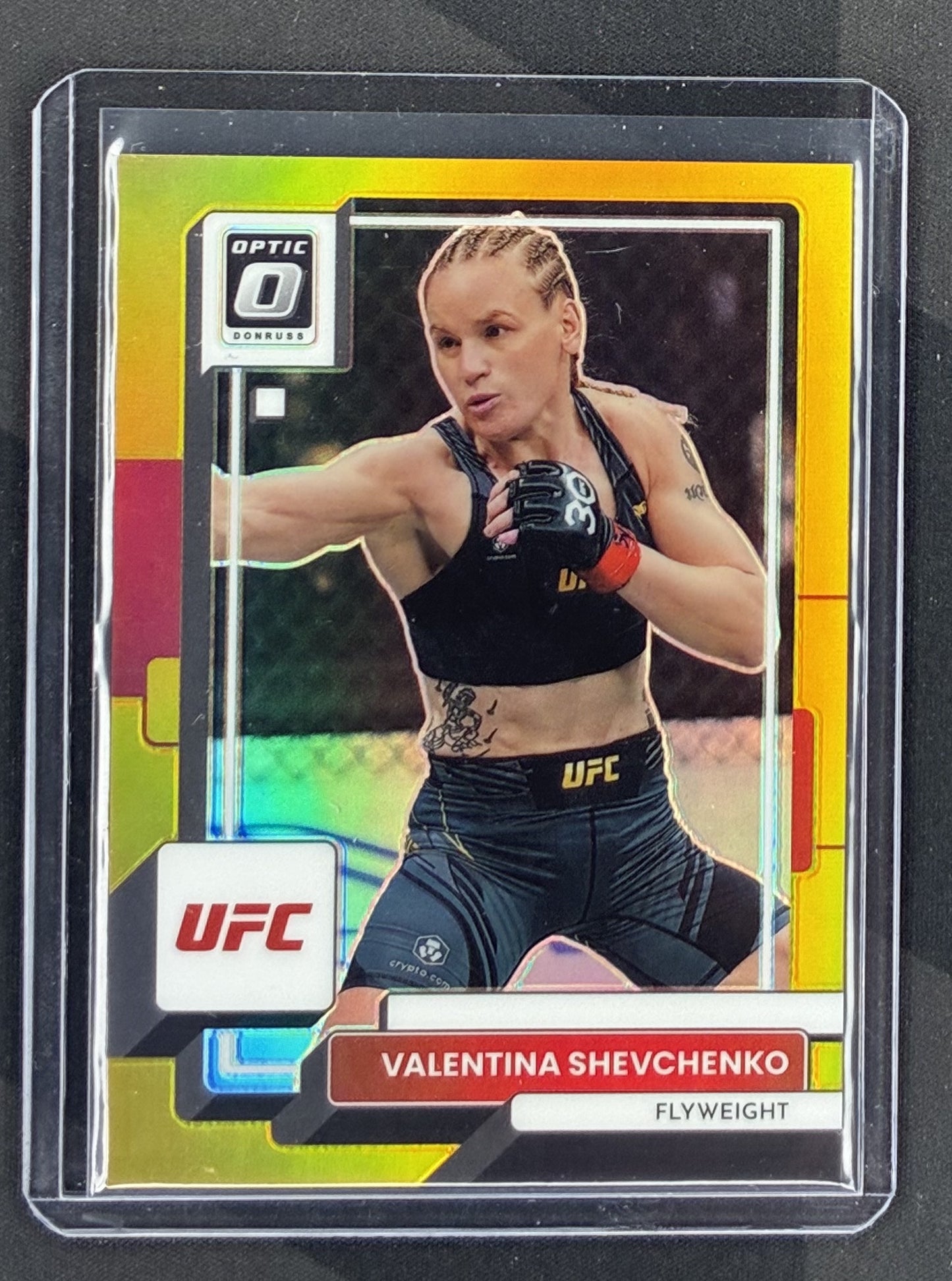 2023 Panini Donruss Optic UFC Valentina Shevchenko Gold parallel numbered /10.
