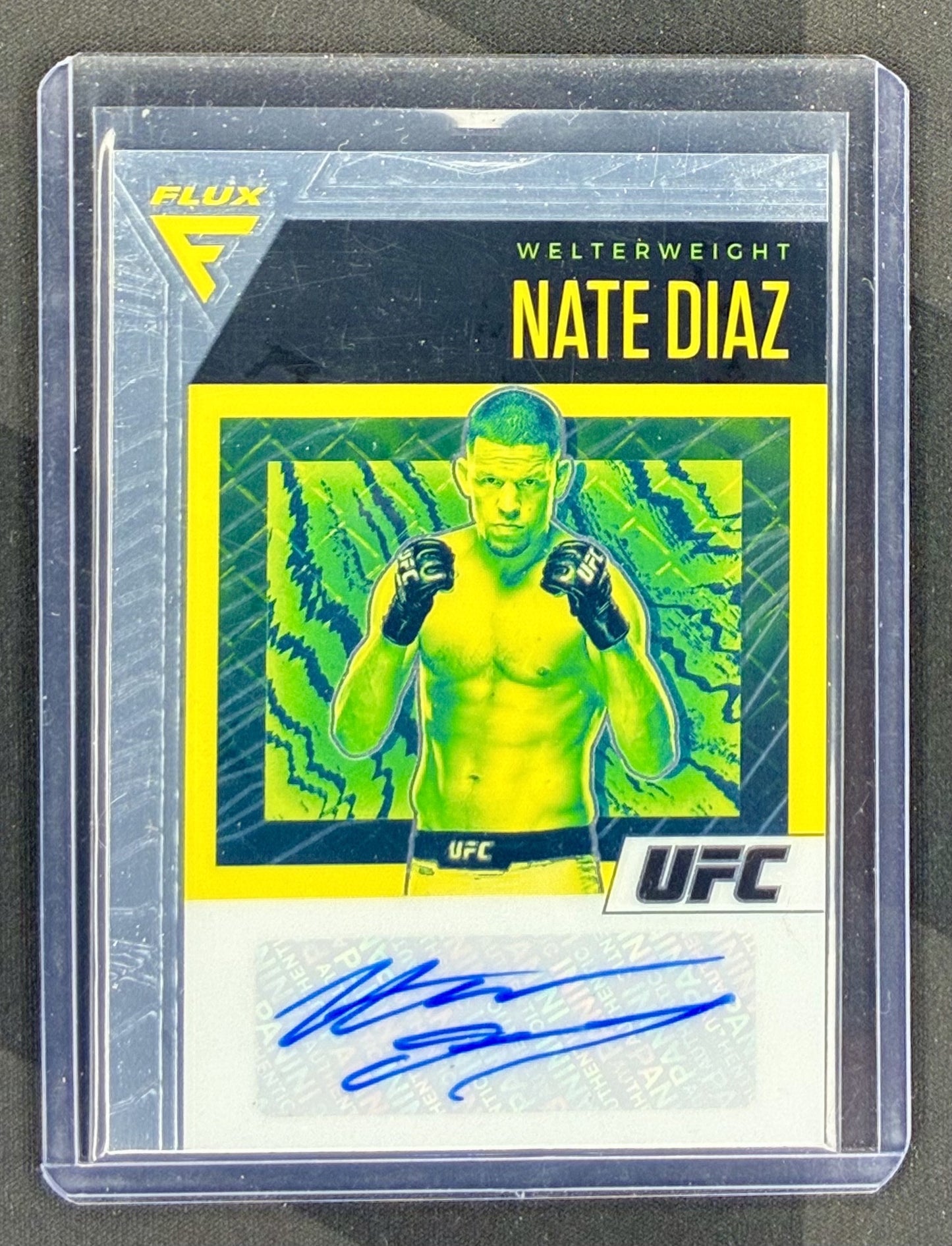2021 Panini Chronicles Flux UFC Nate Diaz Autograph card FA-NDZ.