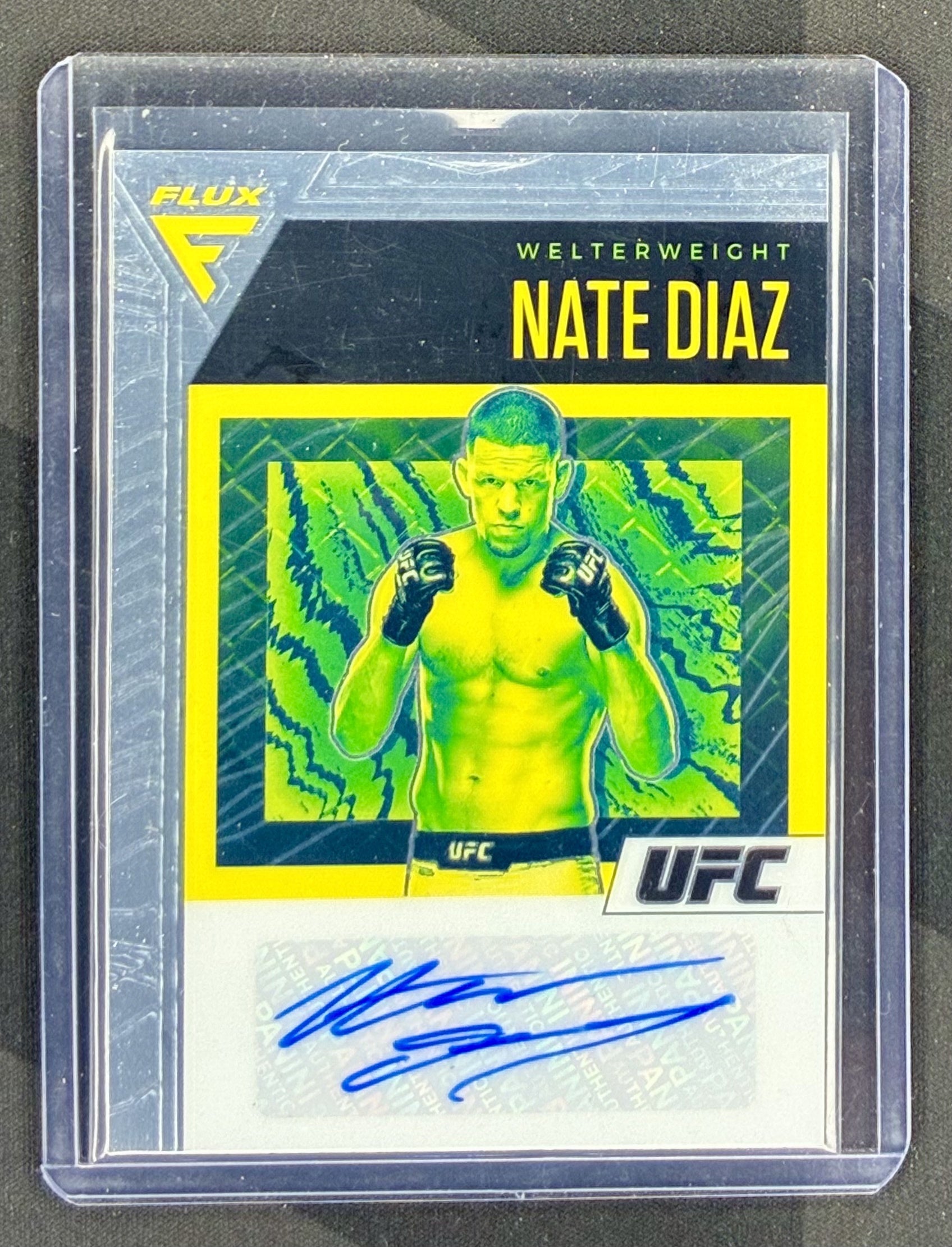 2021 Panini Chronicles Flux UFC Nate Diaz Autograph card FA-NDZ.