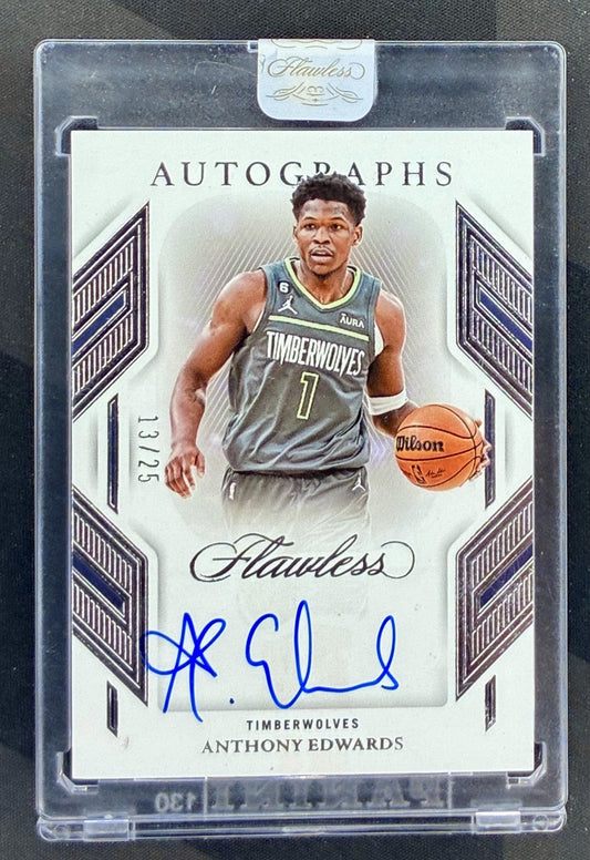 2022-23 Panini Flawless Anthony Edwards Flawless Autographs FA-ANT on-card autograph numbered /25.
