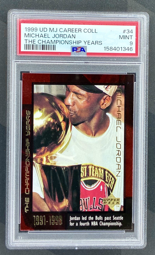 1999 Upper Deck Michael Jordan Career Collection The Championship Years #34 graded PSA 9 Mint.