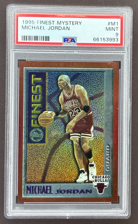 1995-96 Topps Finest Mystery Finest Bordered Michael Jordan #M1 graded PSA 9 Mint.