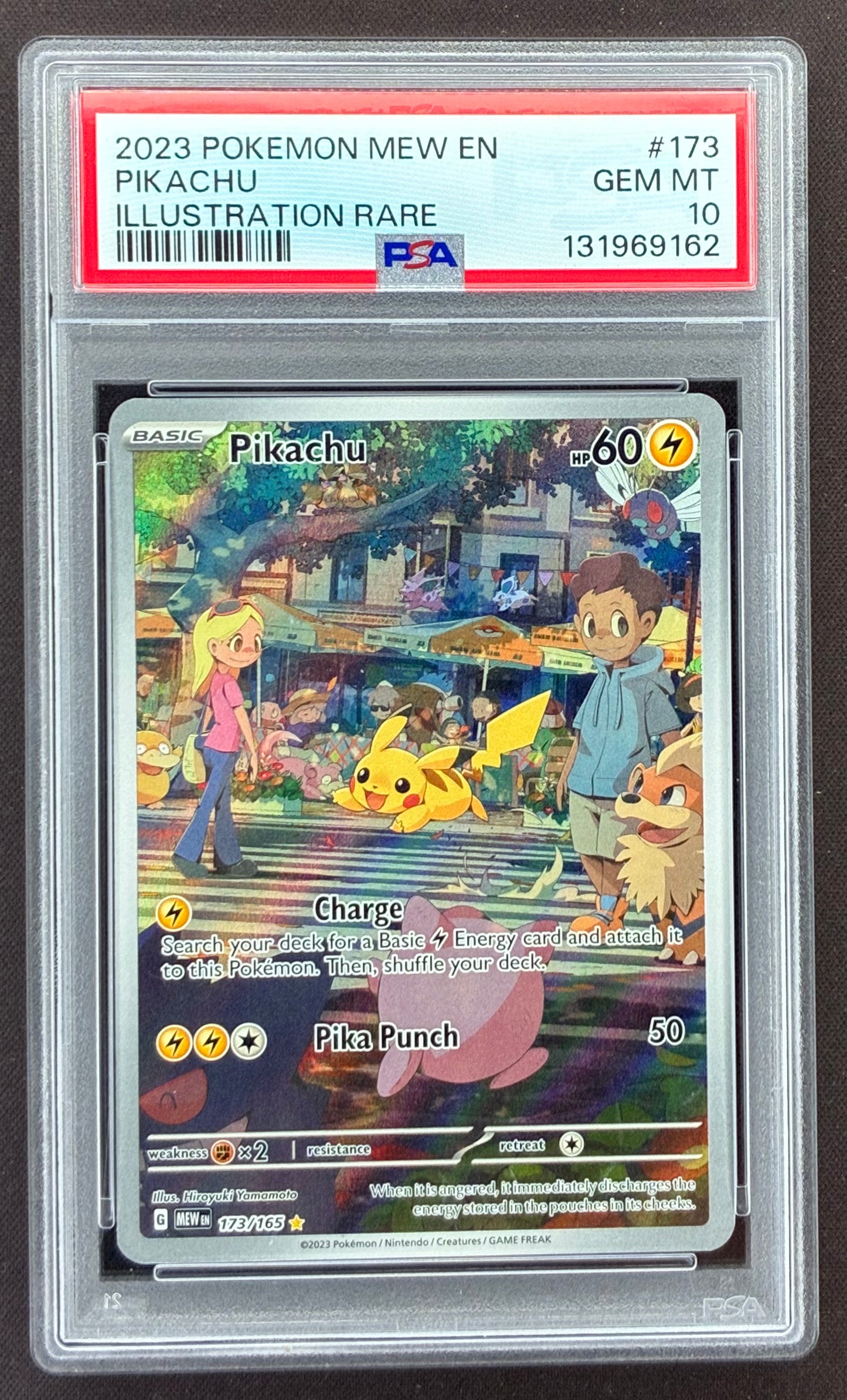 2023 Pokémon Scarlet & Violet 151 Pikachu Illustration Rare 173/165 PSA 10 Gem Mint