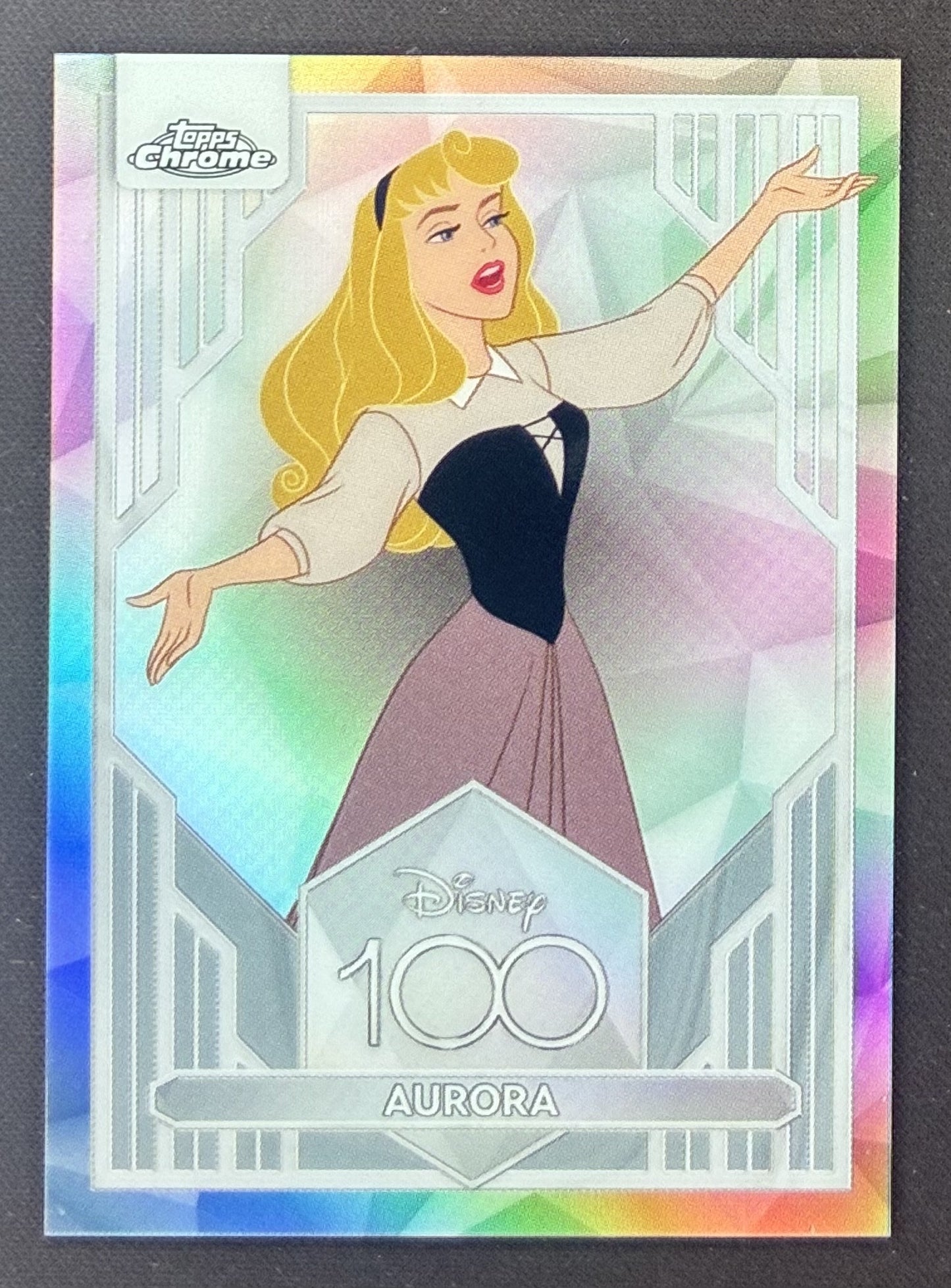 2023 Topps Chrome Disney 100 Princess Aurora #3 Refractor Near Mint.